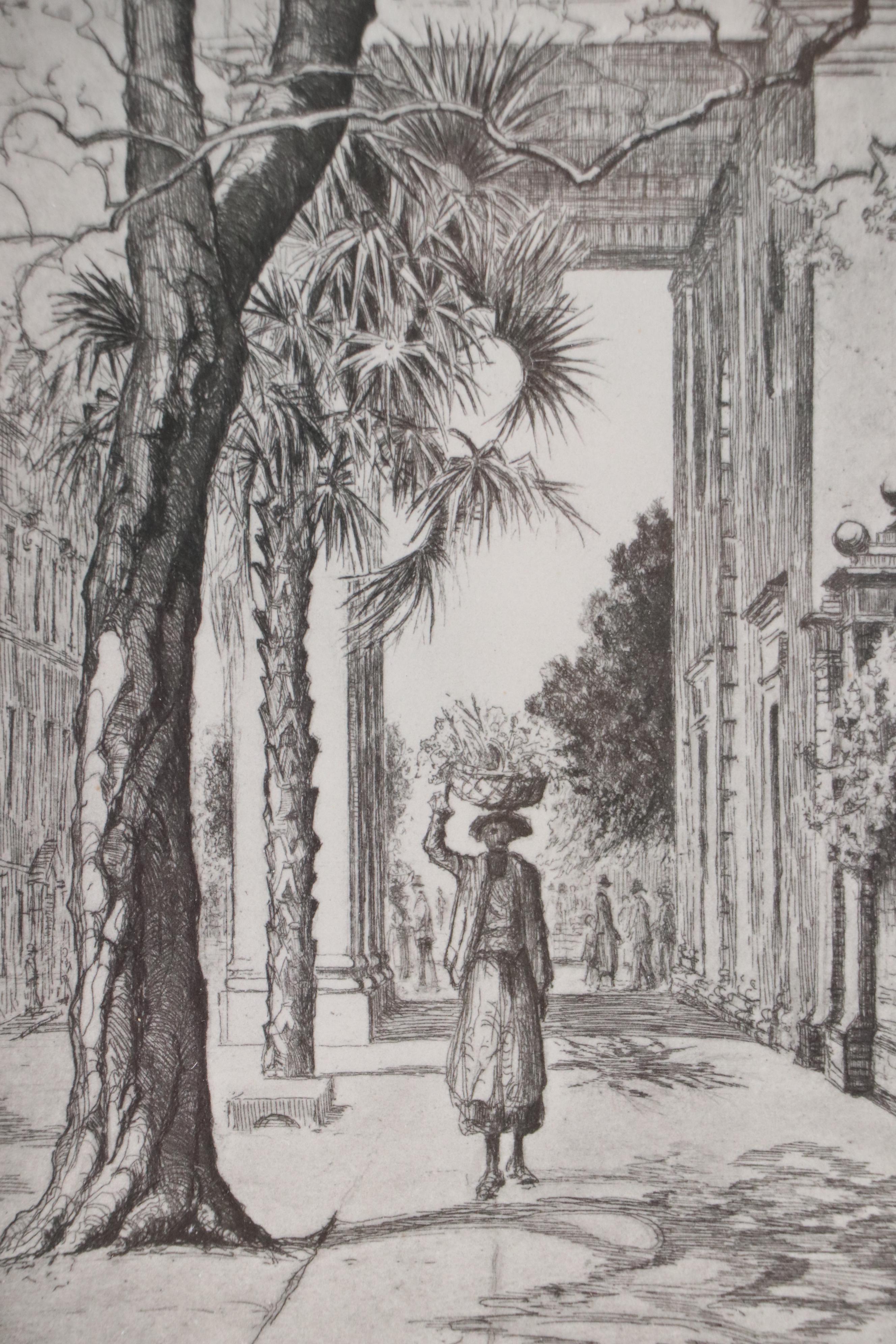 Elizabeth O'Neill Verner Lithograph "In the Shadow of St. Michaels," 20th C.