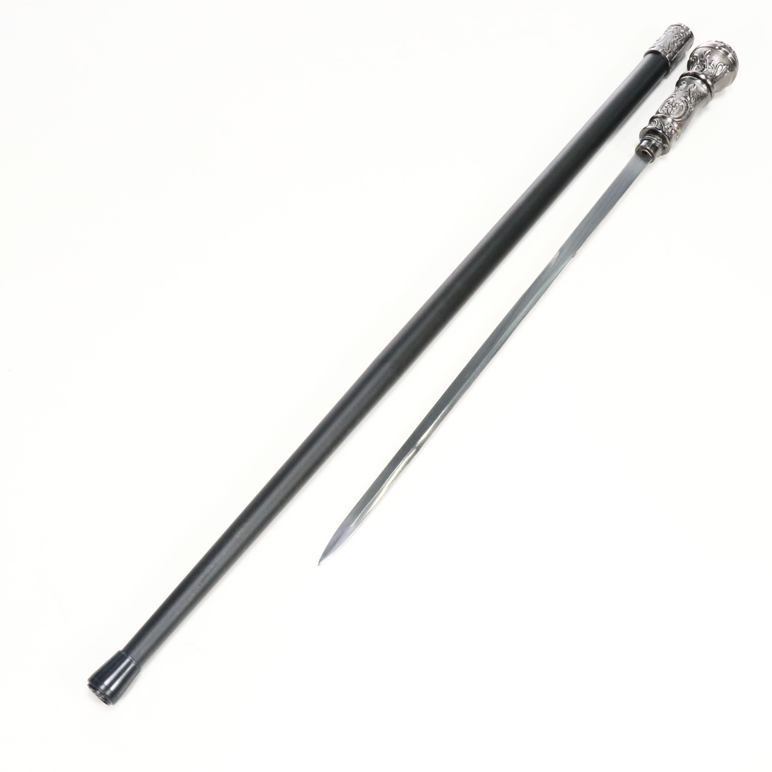 Embossed Acanthus Leaf Handle Sword Cane