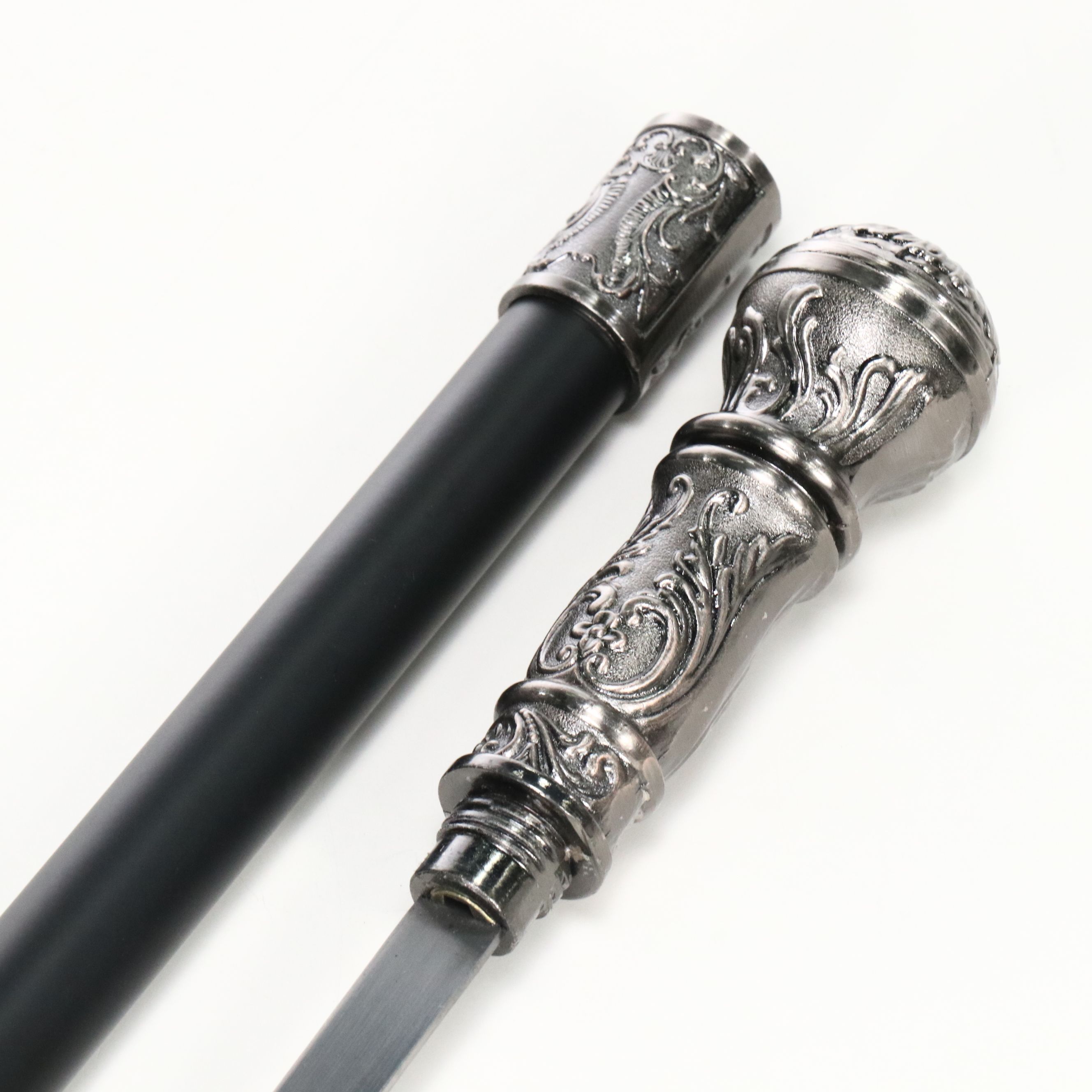 Embossed Acanthus Leaf Handle Sword Cane