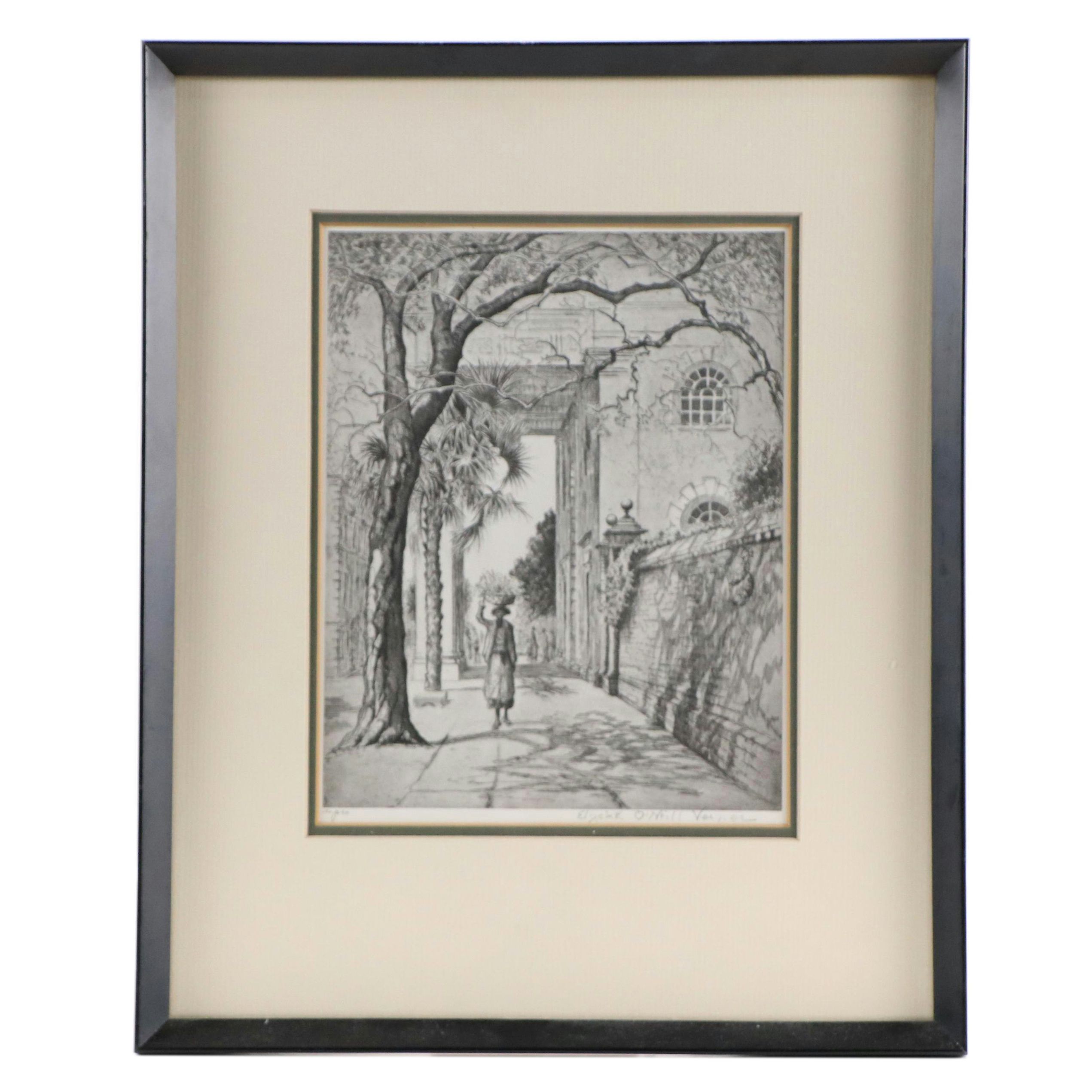 Elizabeth O'Neill Verner Lithograph "In the Shadow of St. Michaels," 20th C.
