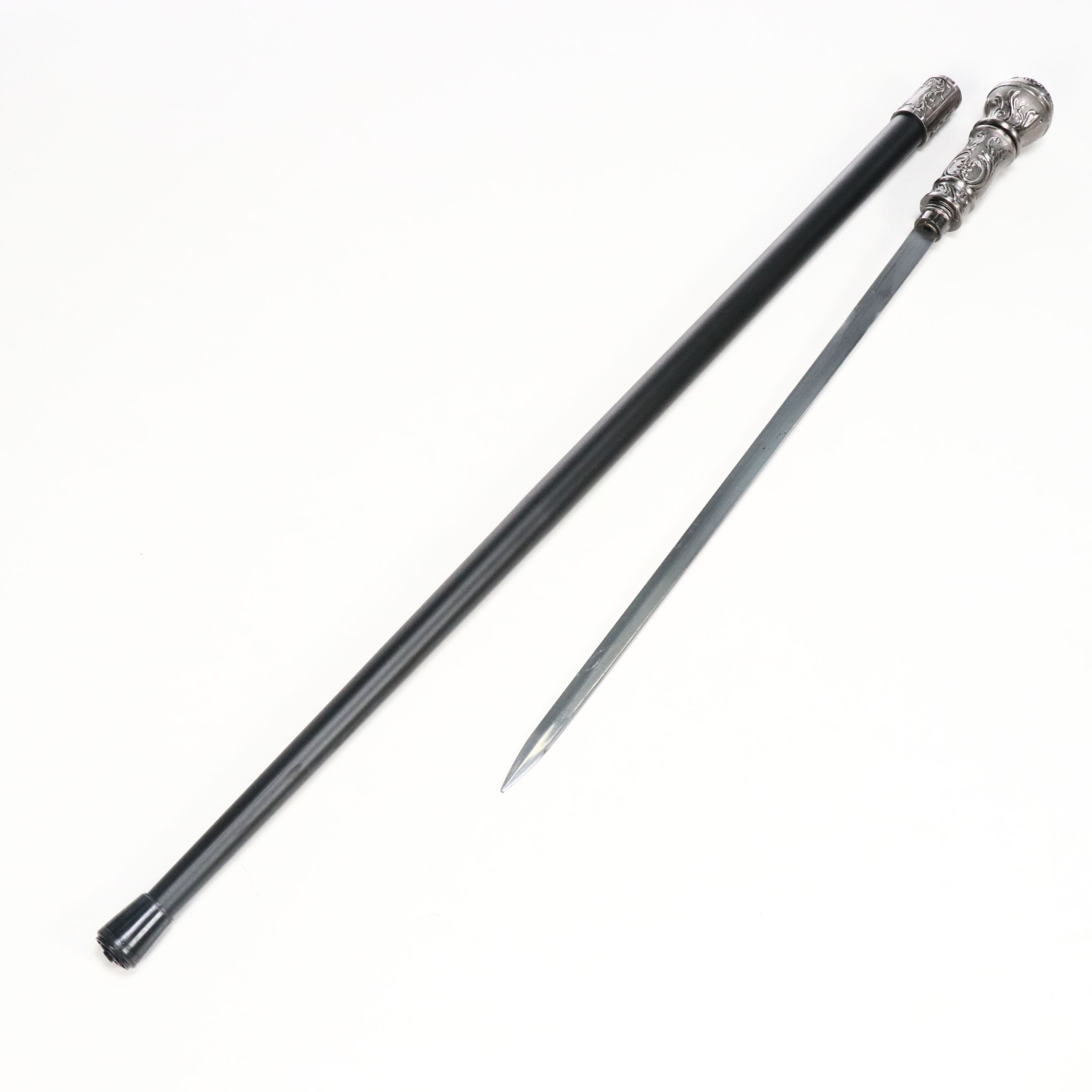 Embossed Acanthus Leaf Handle Sword Cane