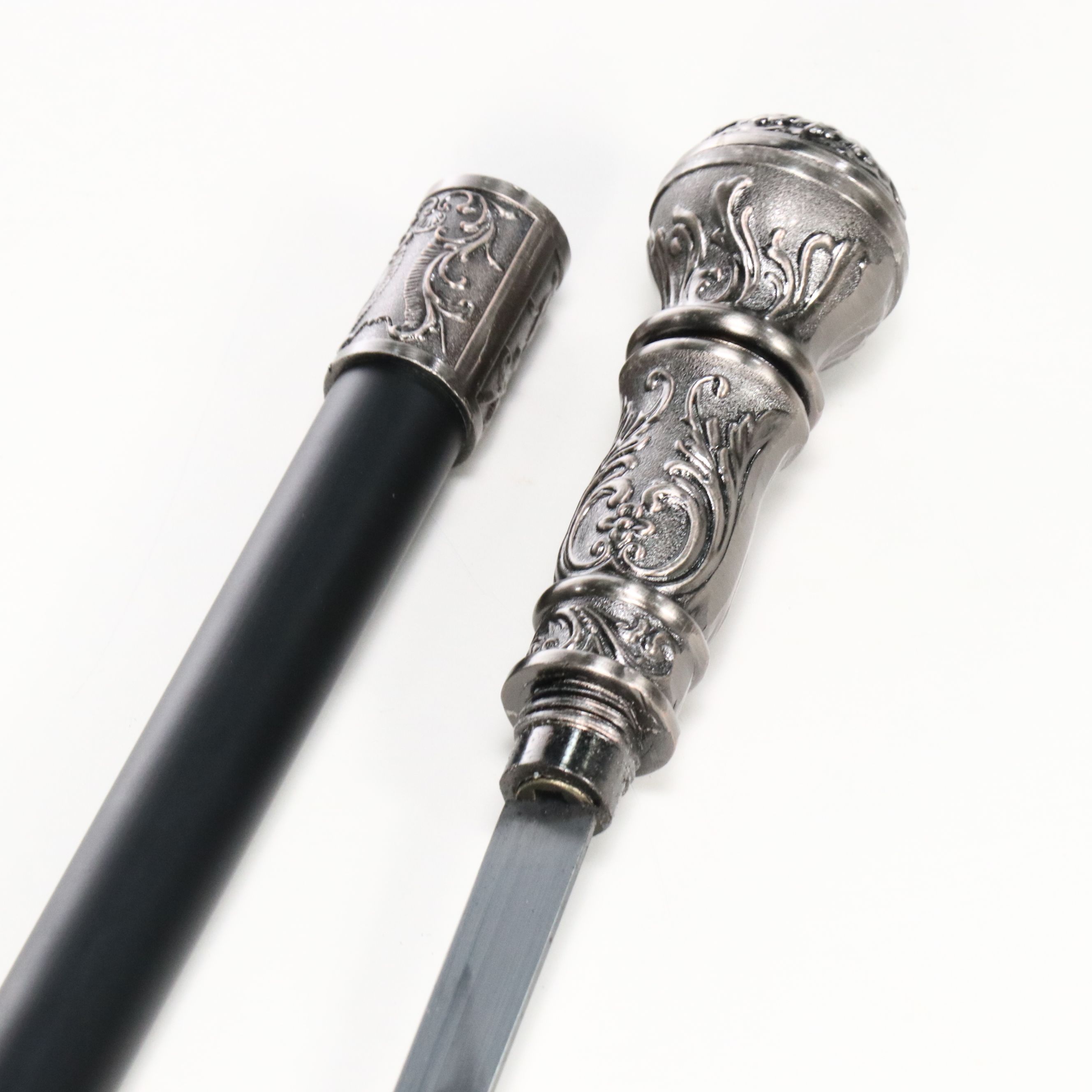 Embossed Acanthus Leaf Handle Sword Cane