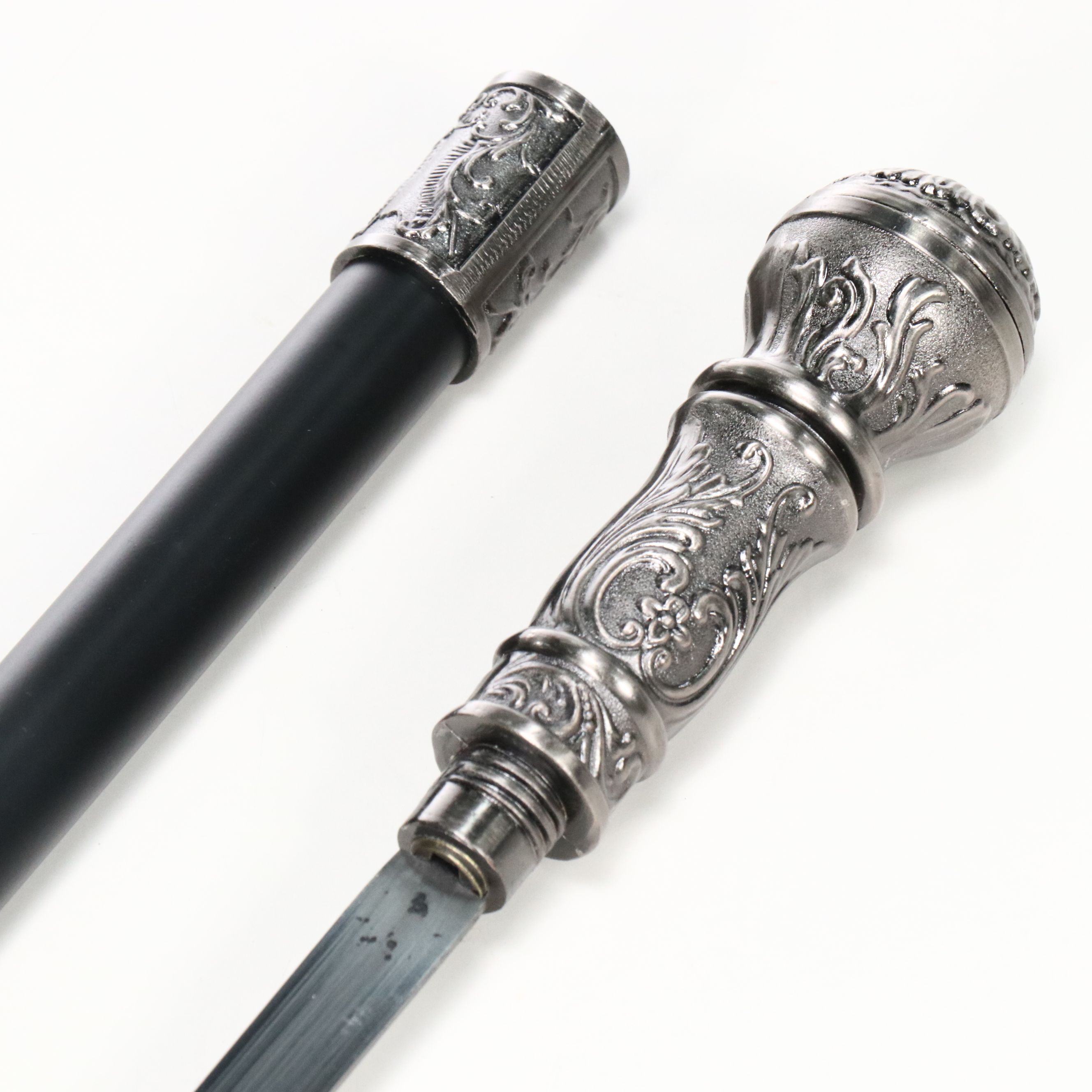 Embossed Acanthus Leaf Handle Sword Cane