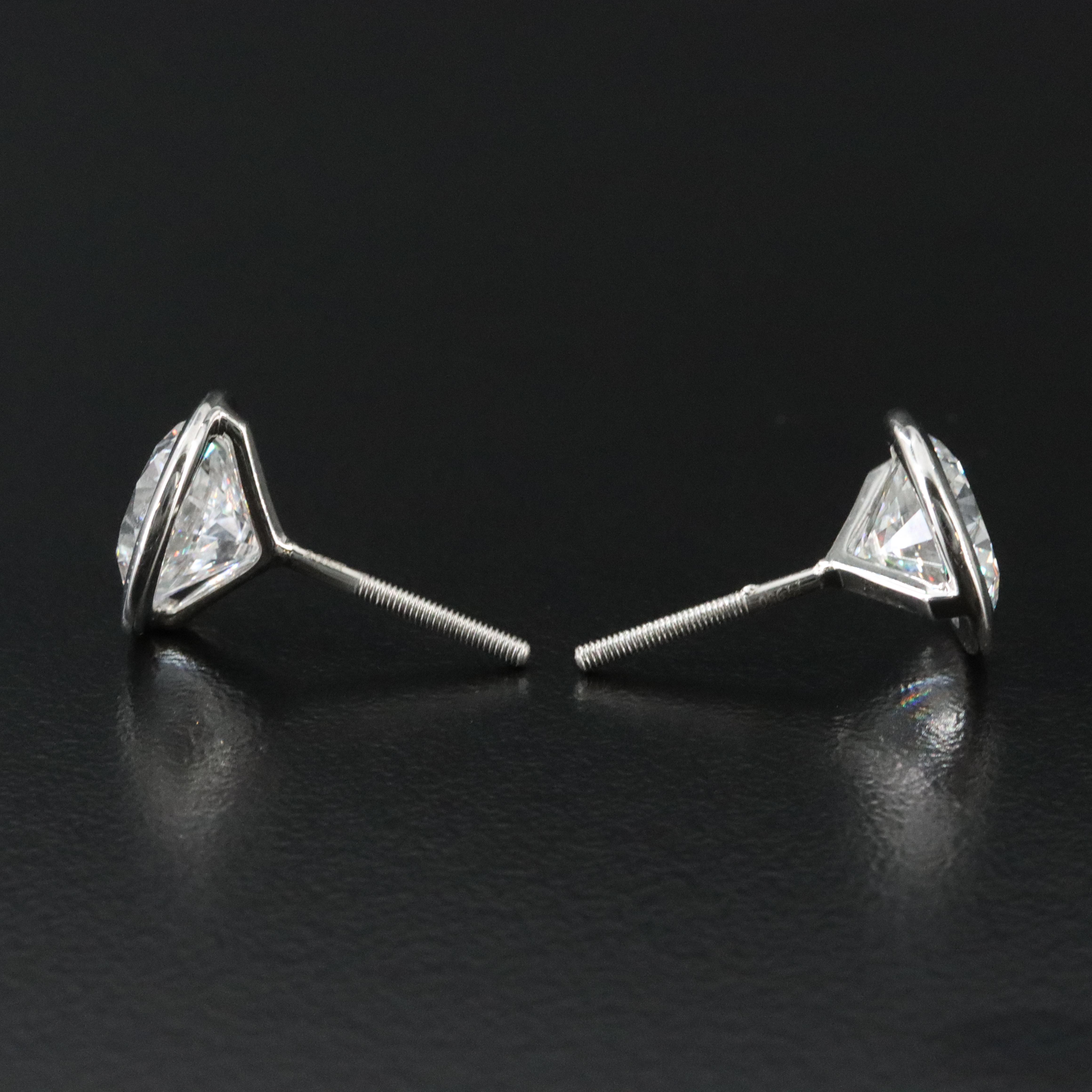 Platinum 5.33 CTW Lab Grown Diamond Solitaire Earrings with IGI Reports