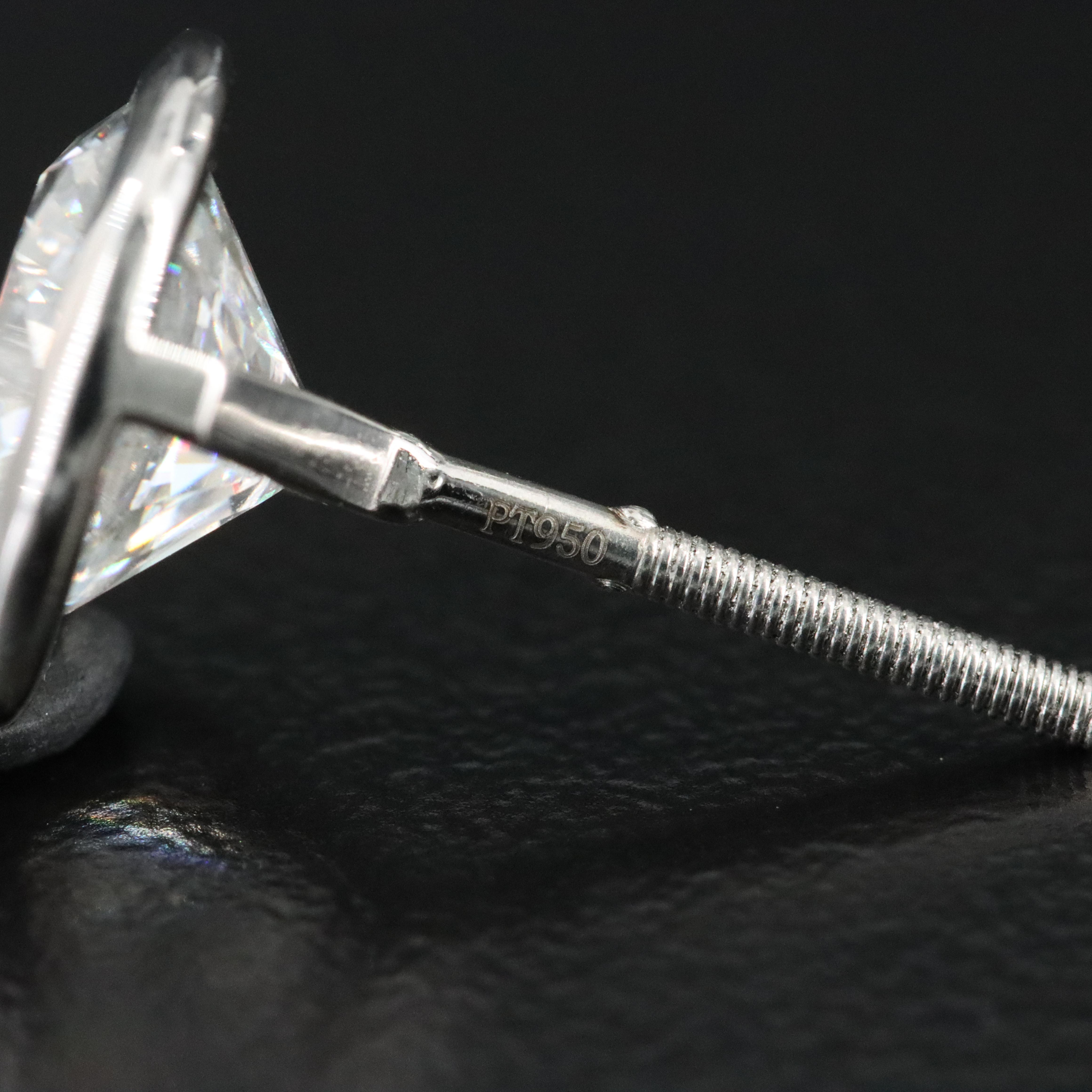 Platinum 5.33 CTW Lab Grown Diamond Solitaire Earrings with IGI Reports