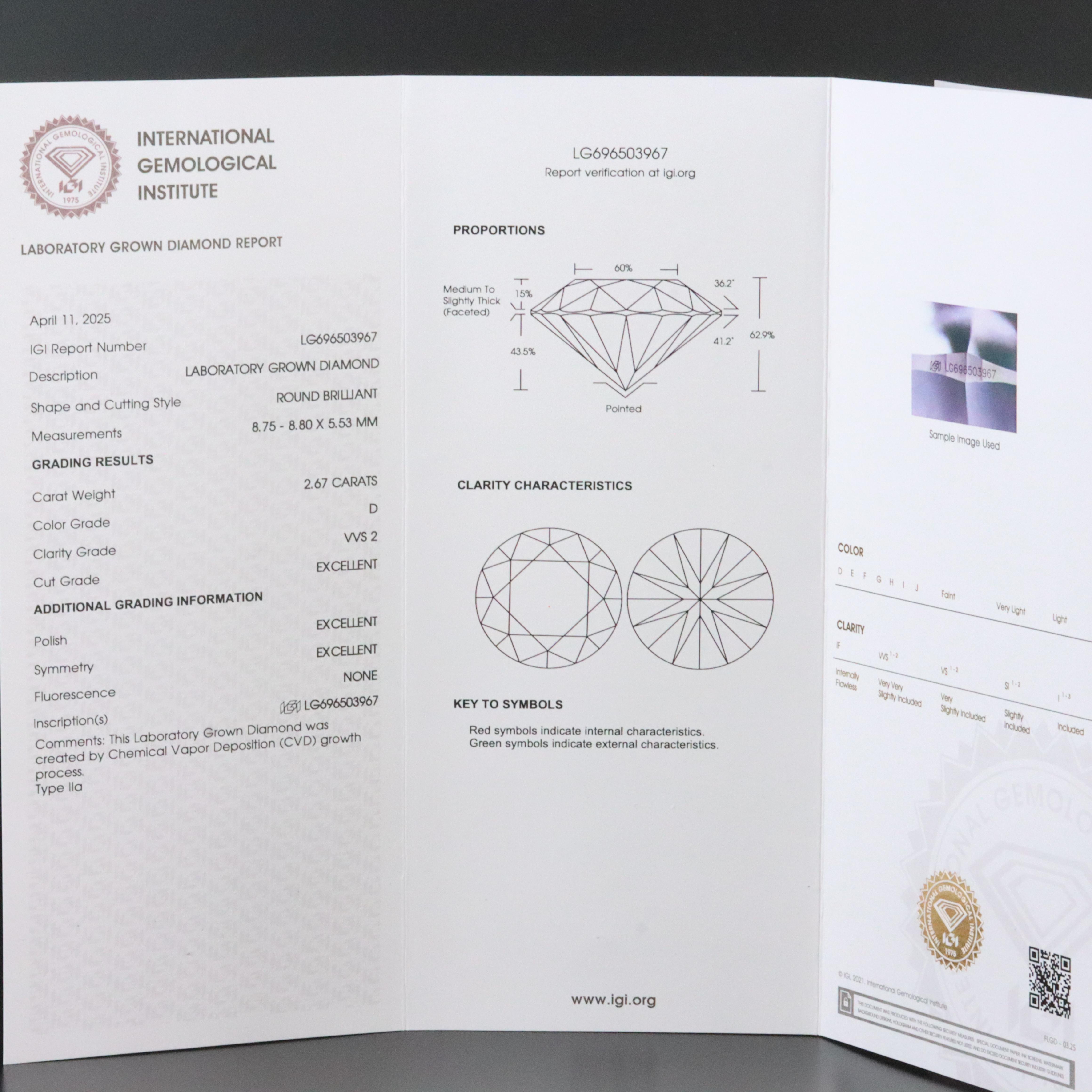 Platinum 5.33 CTW Lab Grown Diamond Solitaire Earrings with IGI Reports