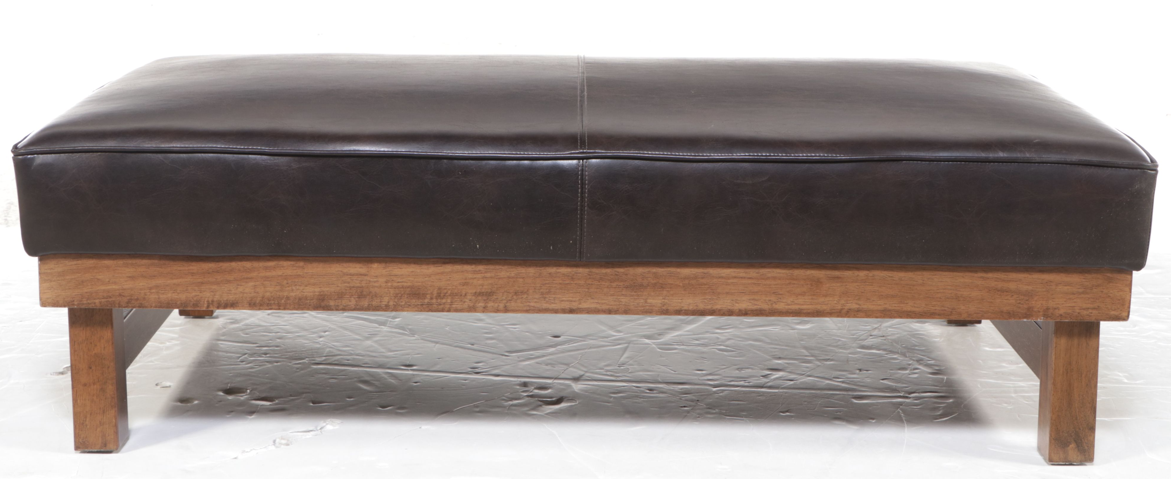 Contemporary Faux Leather Bench