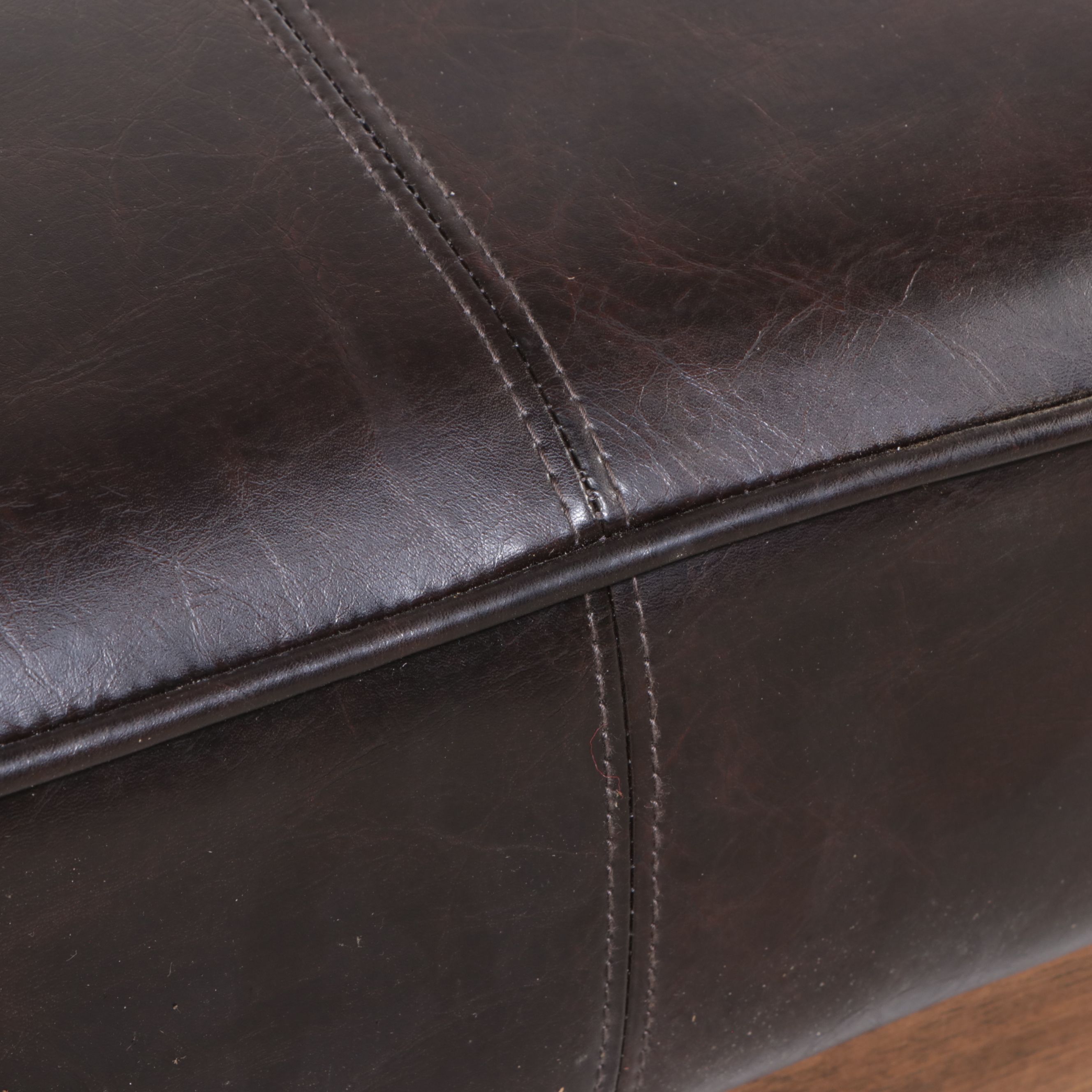 Contemporary Faux Leather Bench