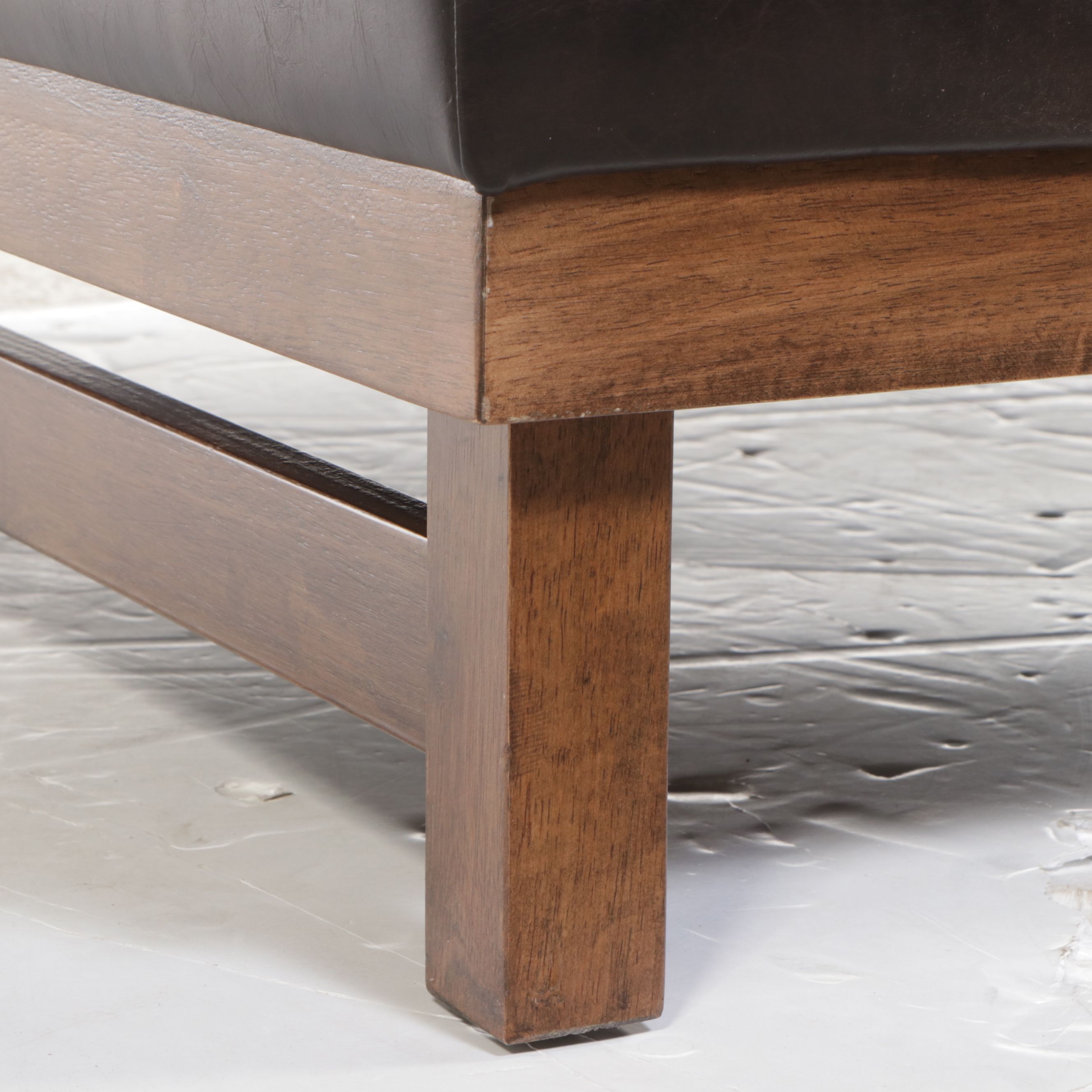 Contemporary Faux Leather Bench