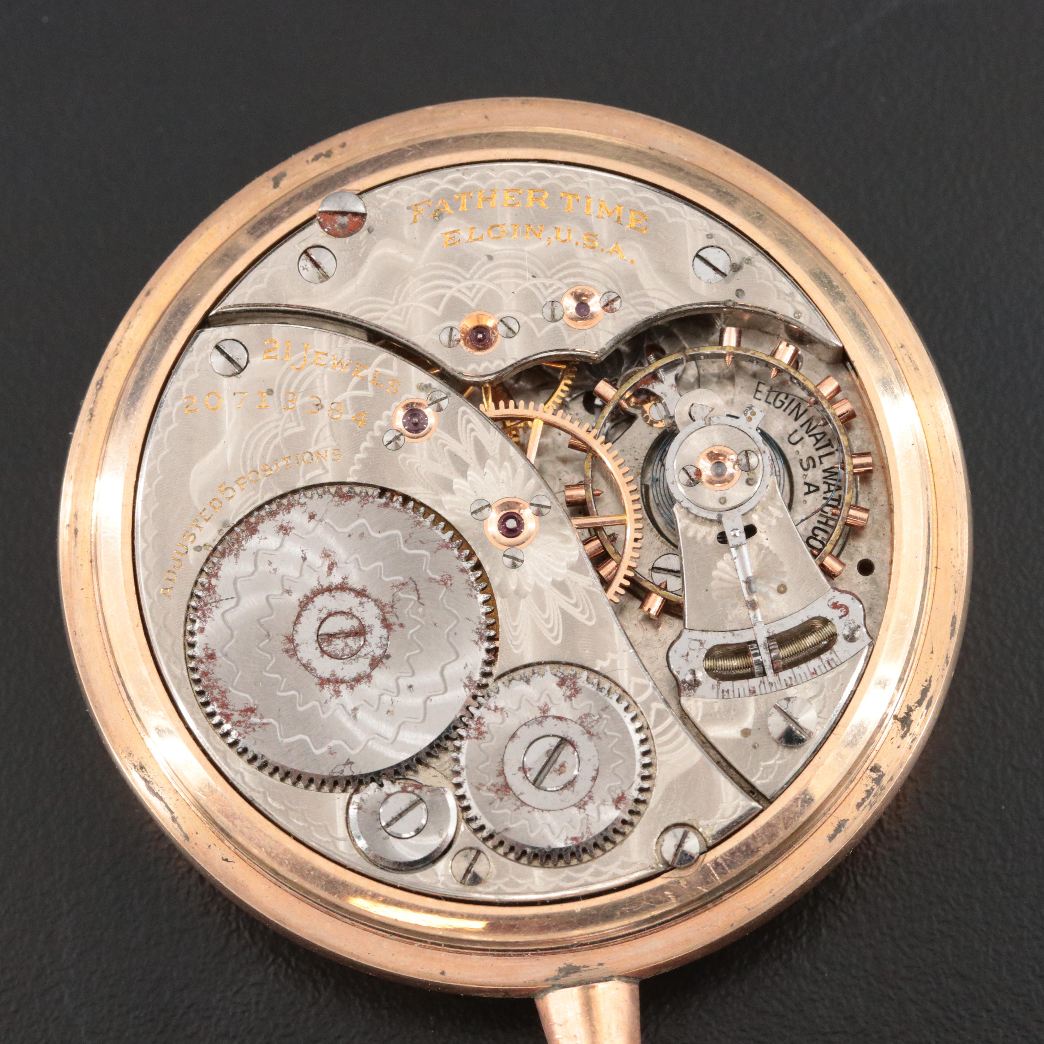 1918 Elgin "Father Time" Railroad Grade Pocket Watch