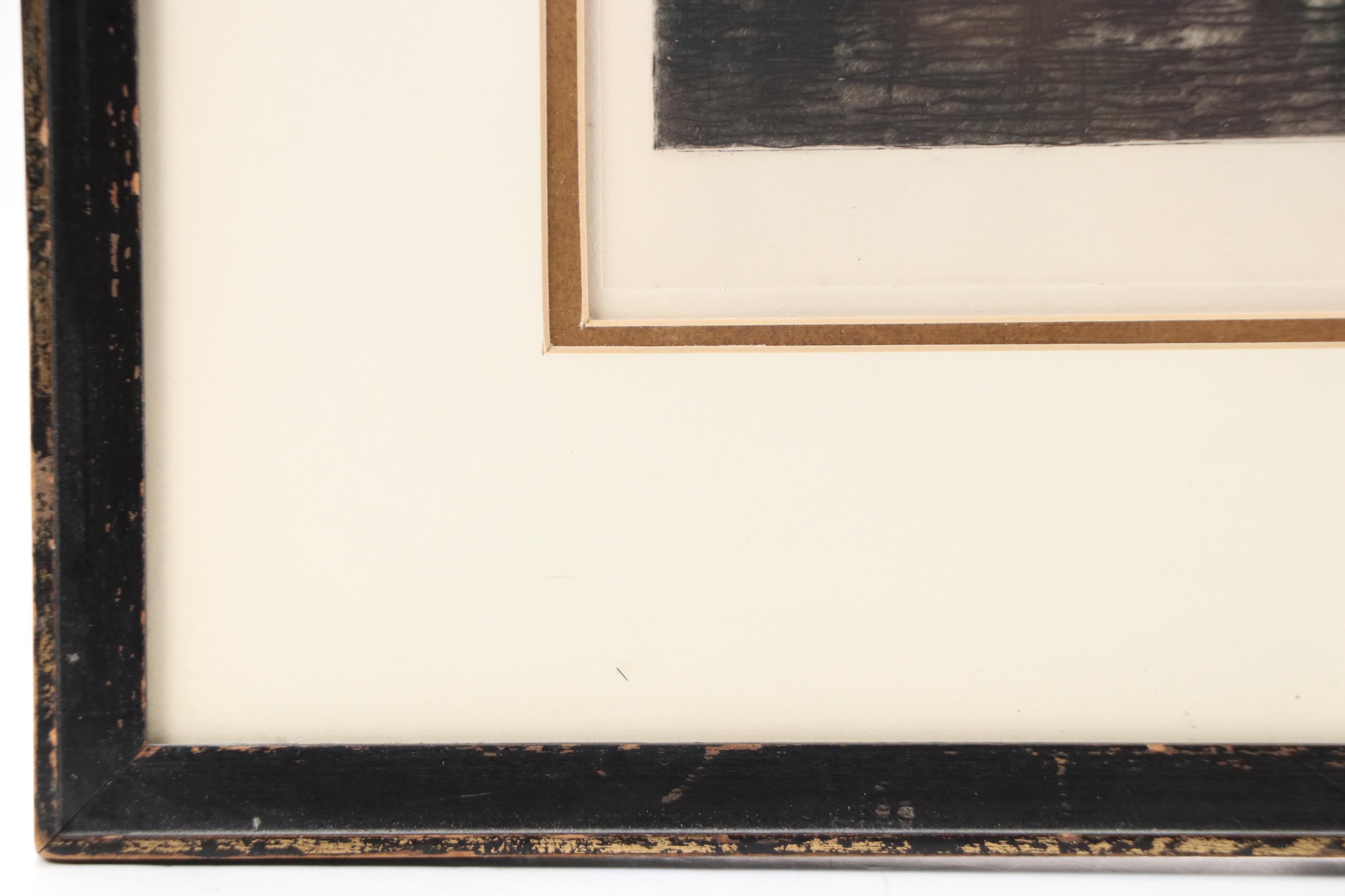 German School Etching of Schütt Island Houses in Nuremberg