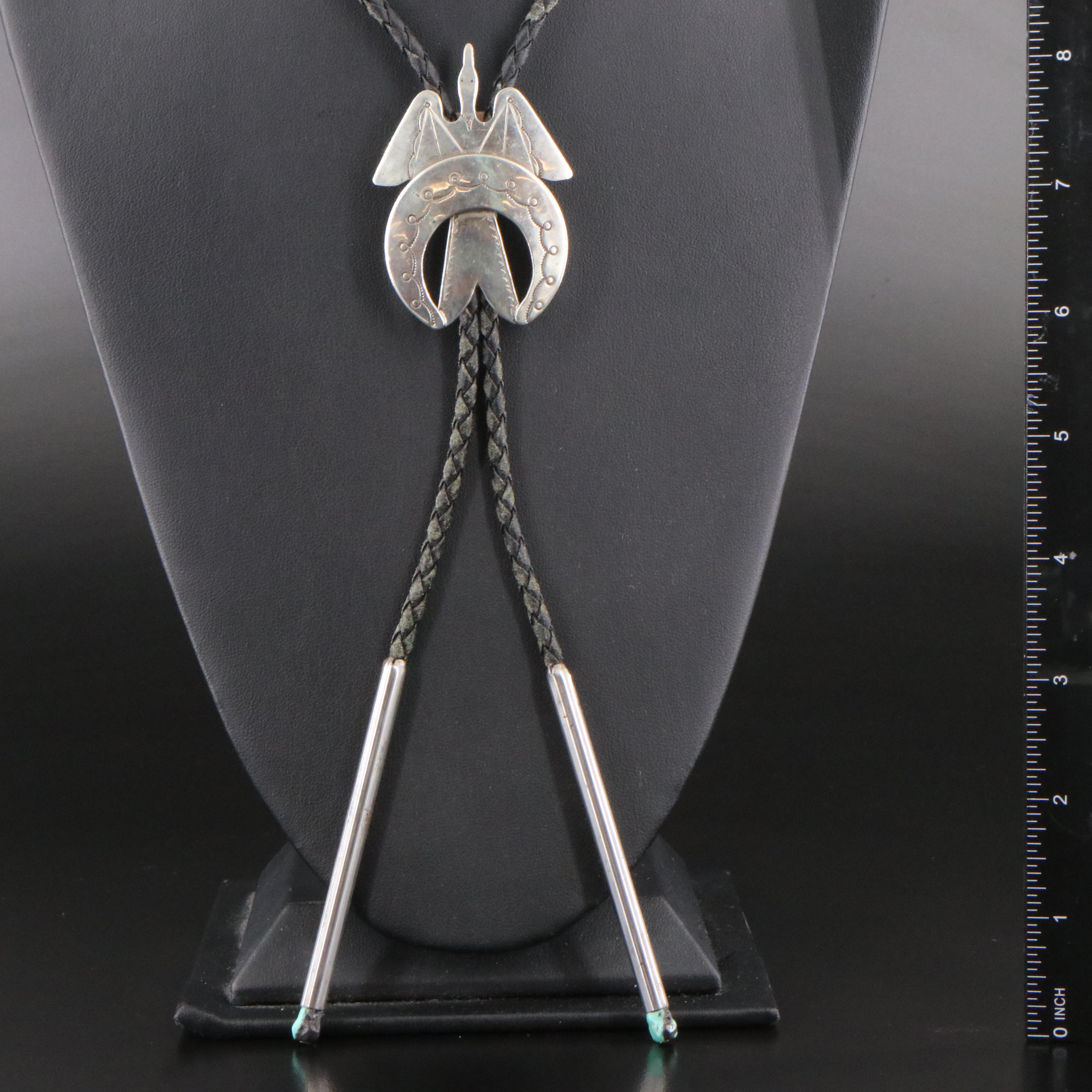 Western Turquoise Peyote Bird Bolo Tie