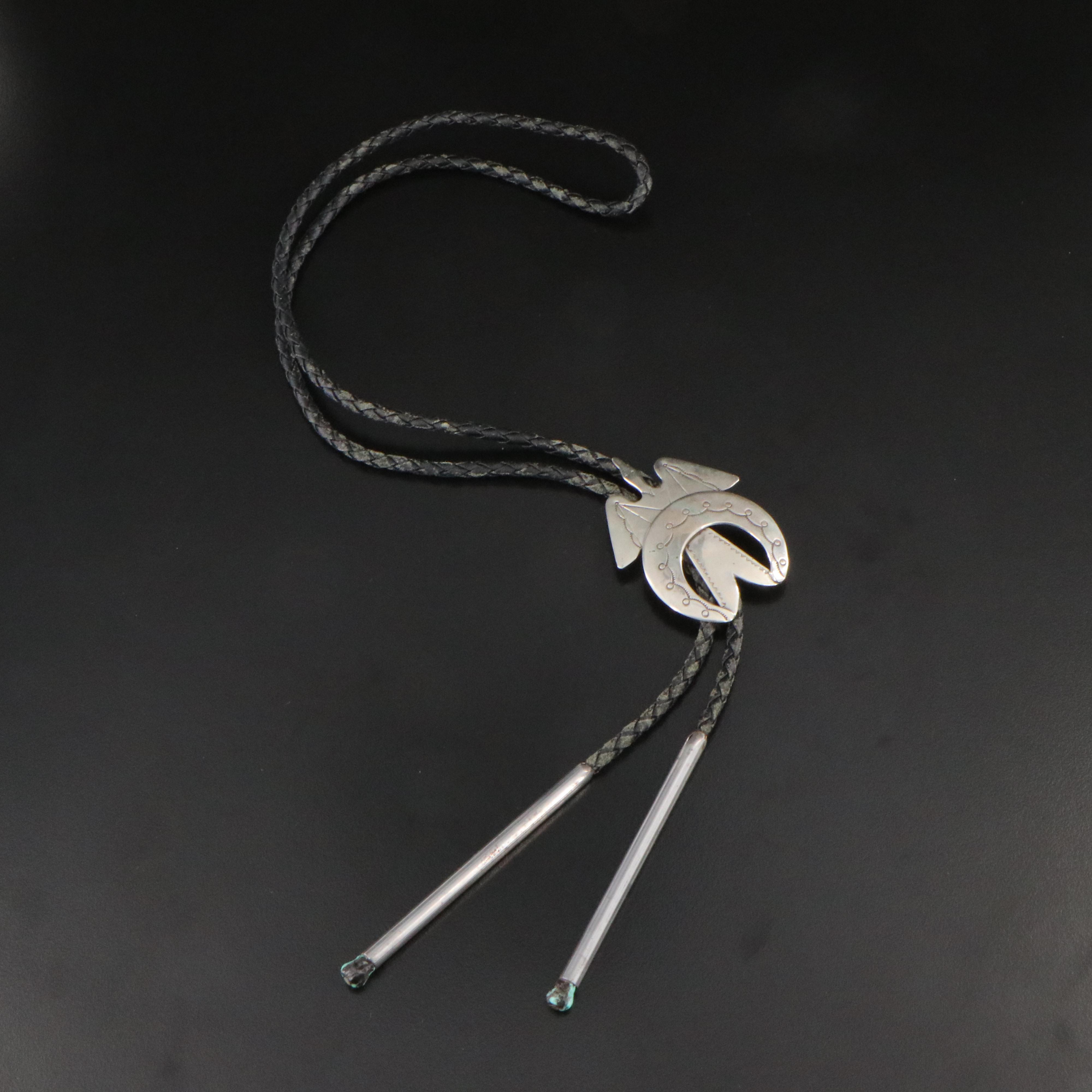 Western Turquoise Peyote Bird Bolo Tie