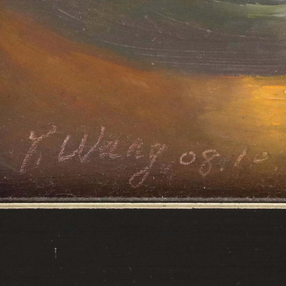 Y. Wang Miniature Oil Painting of Tea Light Candle, 2010