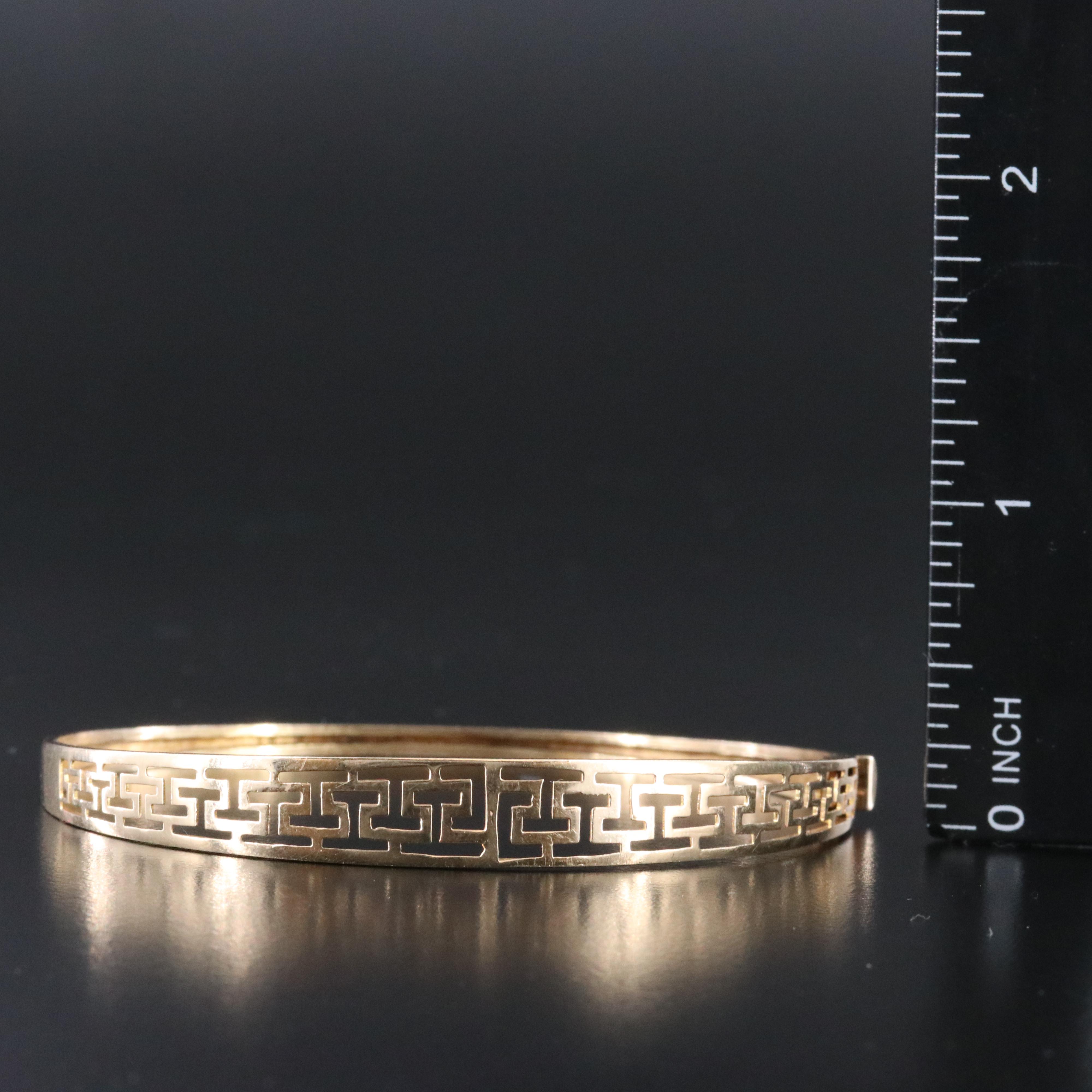 14K Greek Key Flexible Bangle Bracelet