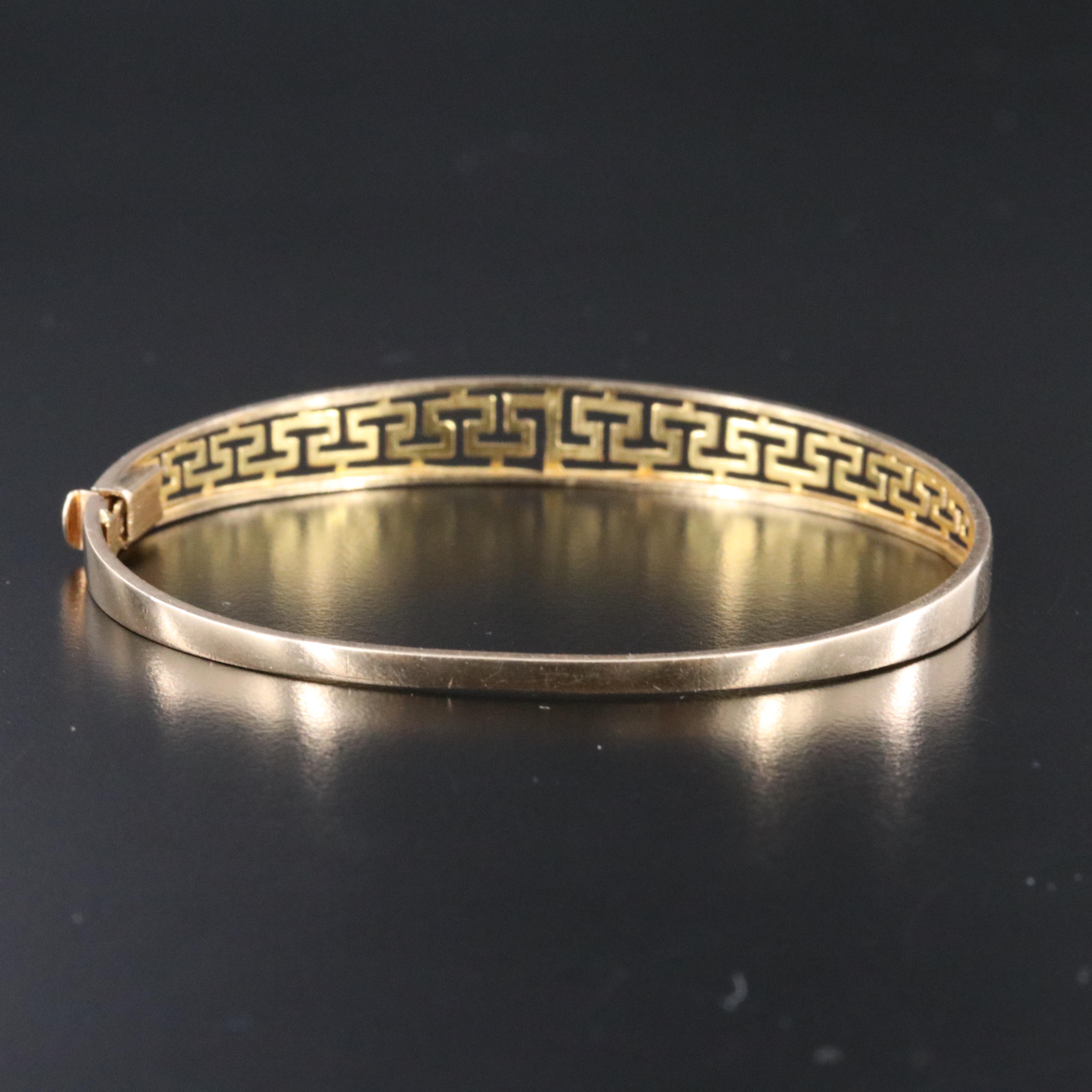 14K Greek Key Flexible Bangle Bracelet