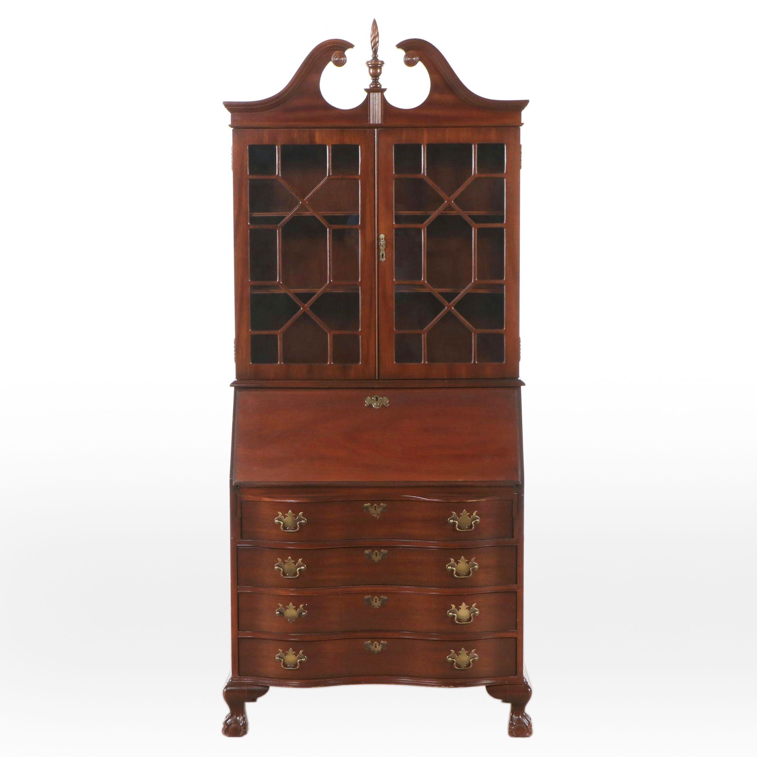 Jasper Cabinet Chippendale Style Mahogany Secretary Desk