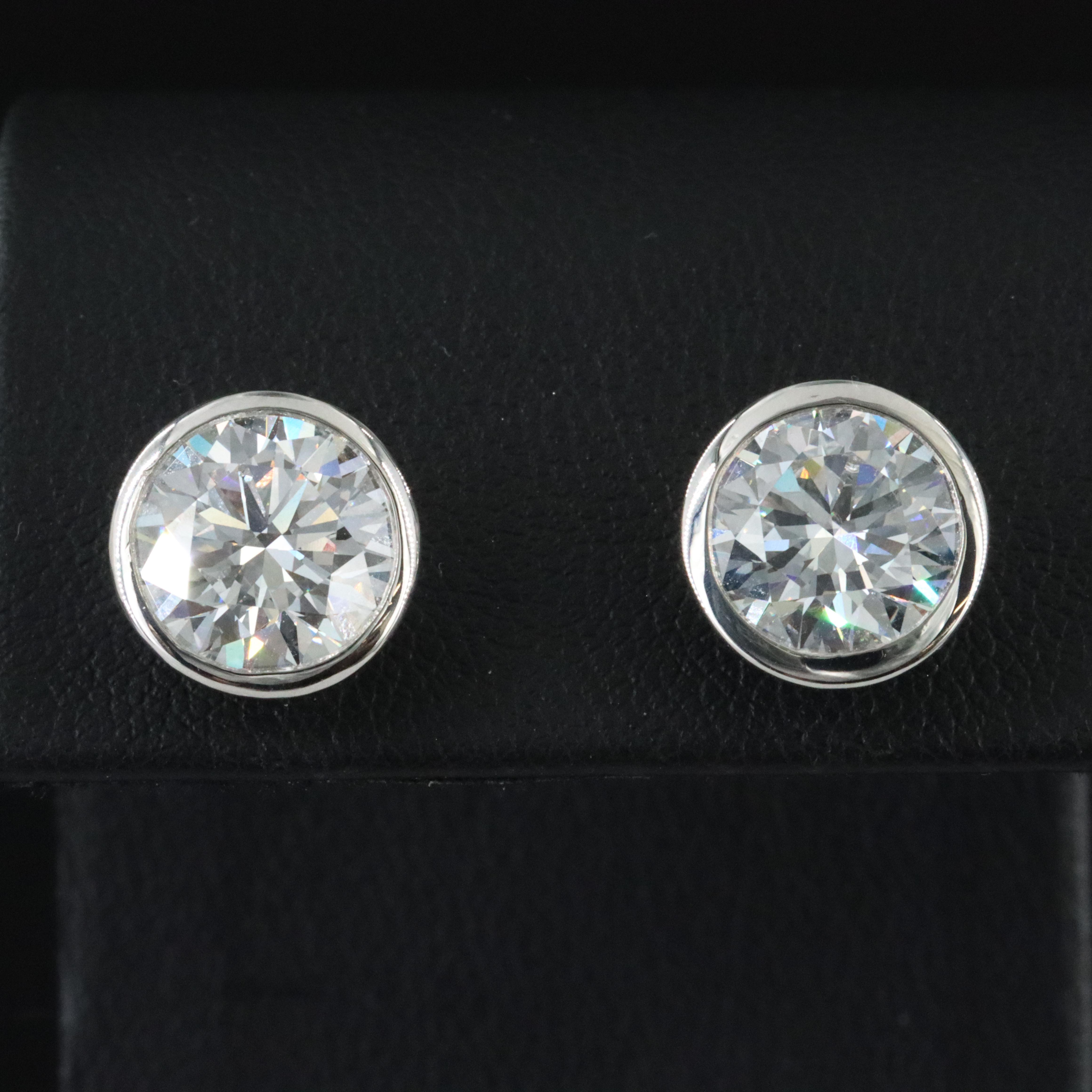 Platinum 5.23 CTW Lab Grown Diamond Solitaire Earrings with IGI Reports