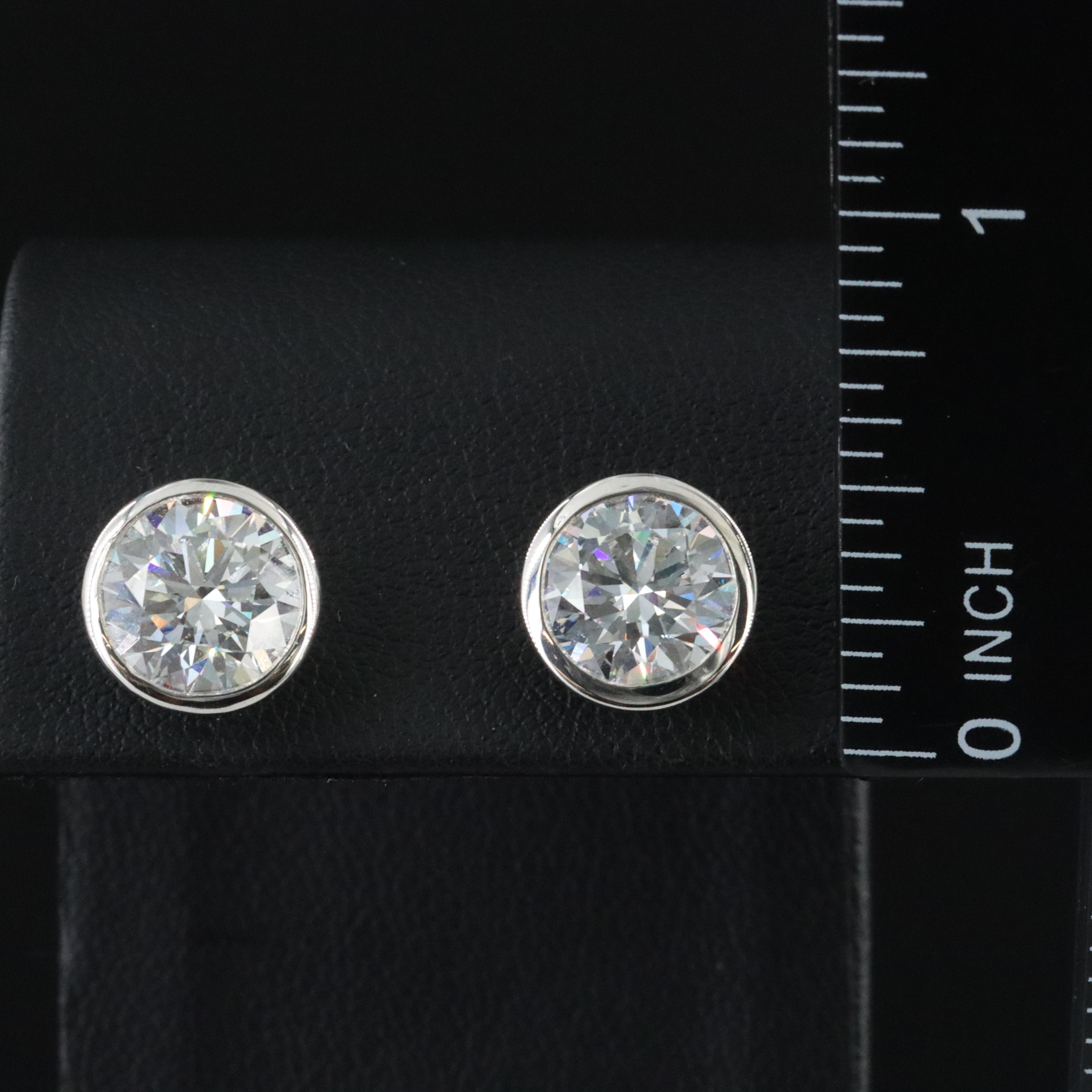 Platinum 5.23 CTW Lab Grown Diamond Solitaire Earrings with IGI Reports