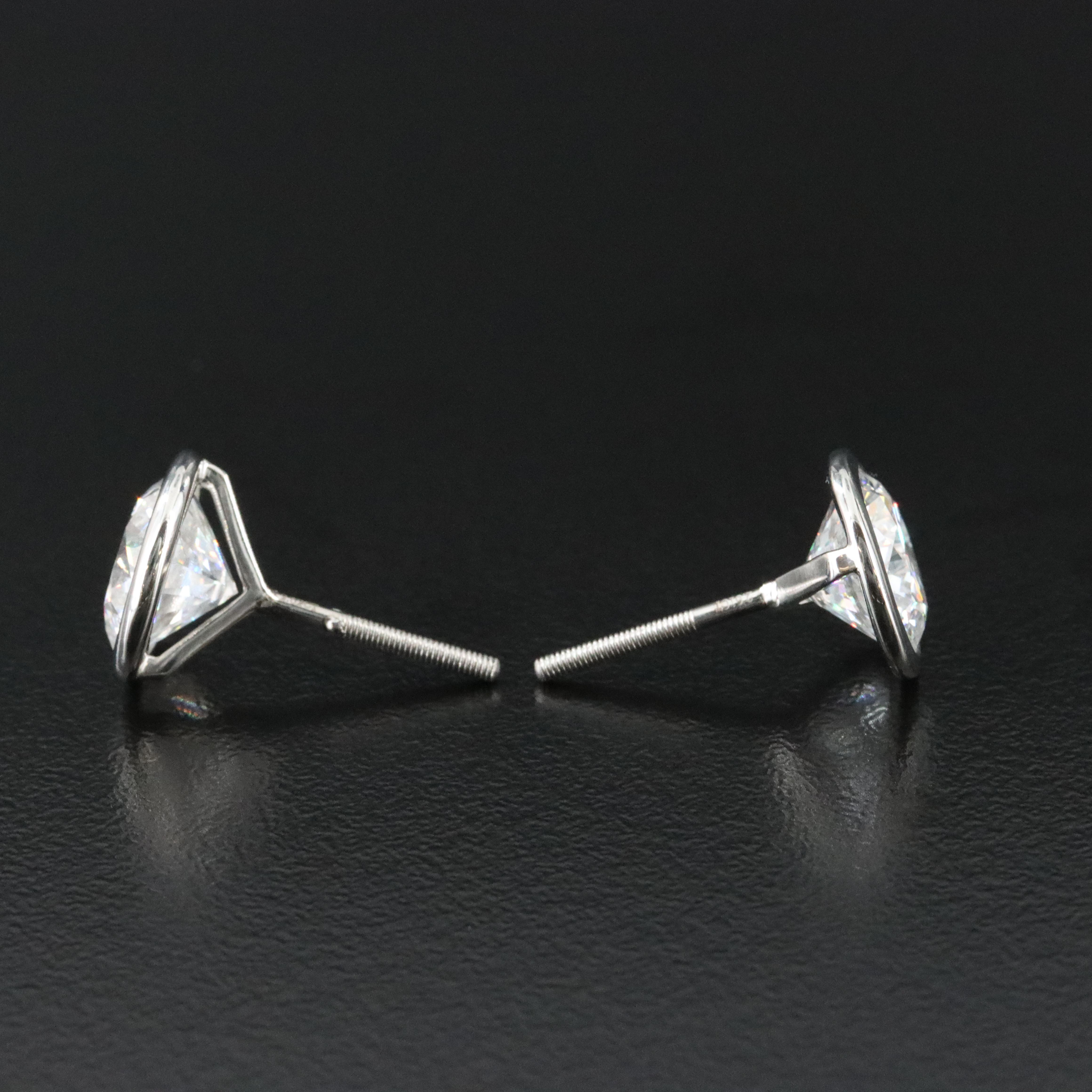 Platinum 5.23 CTW Lab Grown Diamond Solitaire Earrings with IGI Reports