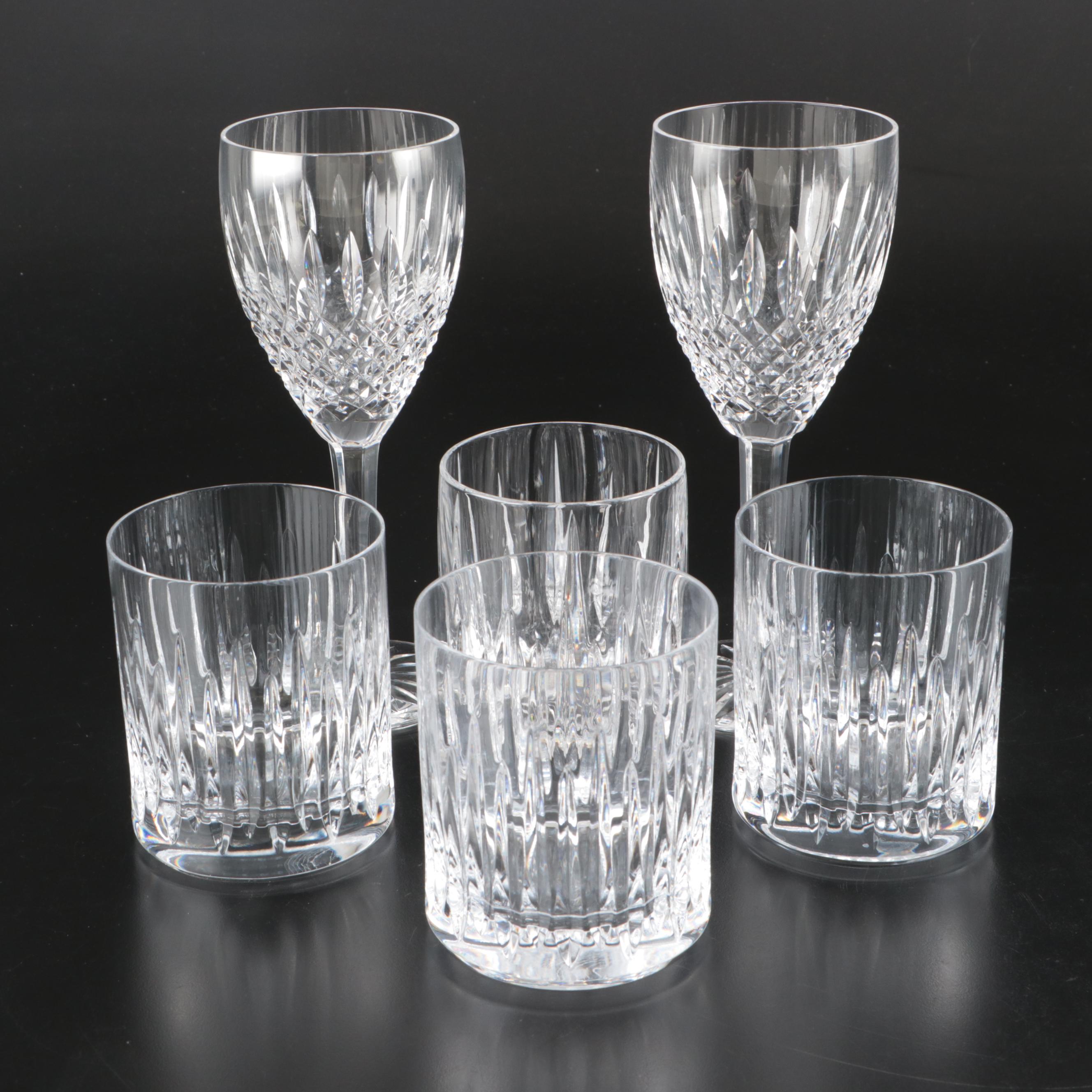 Waterford Crystal "Castlemaine" Wine Glasses with Old Fashioned Glasses
