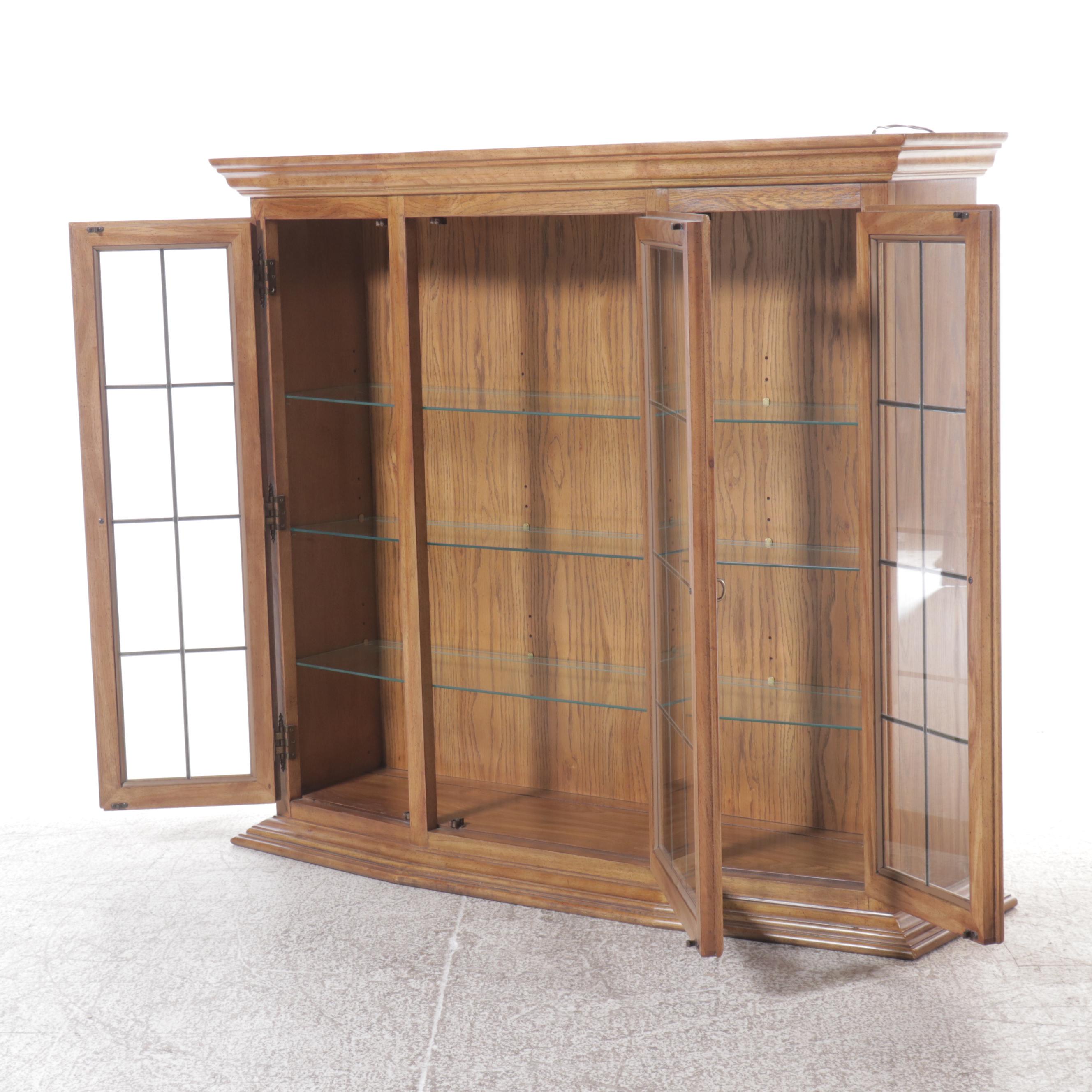 Drexel Heritage "Chartwell" Traditional Style Oak Veneered China Cabinet