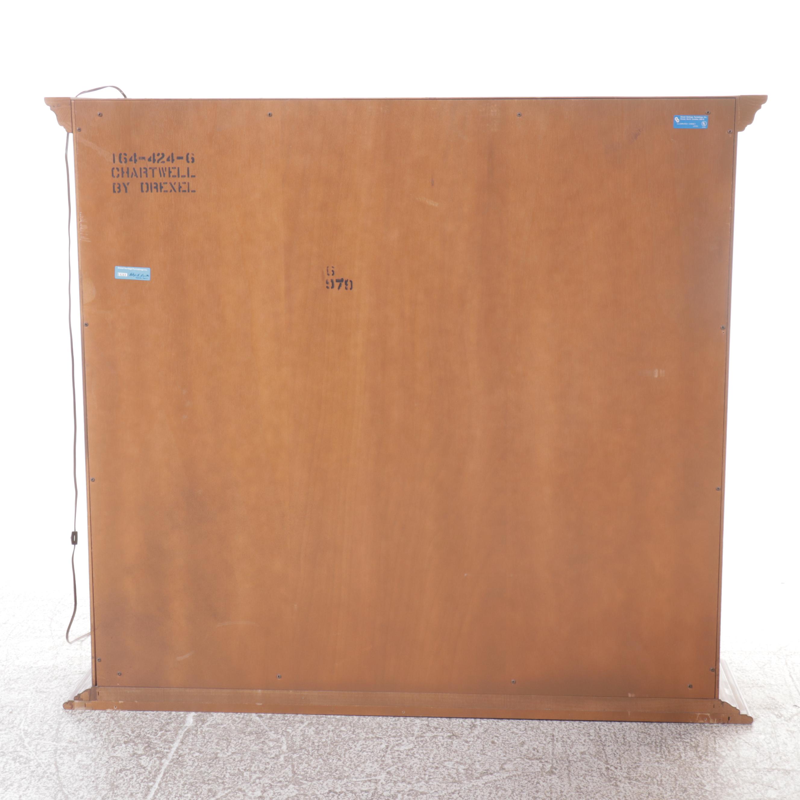 Drexel Heritage "Chartwell" Traditional Style Oak Veneered China Cabinet