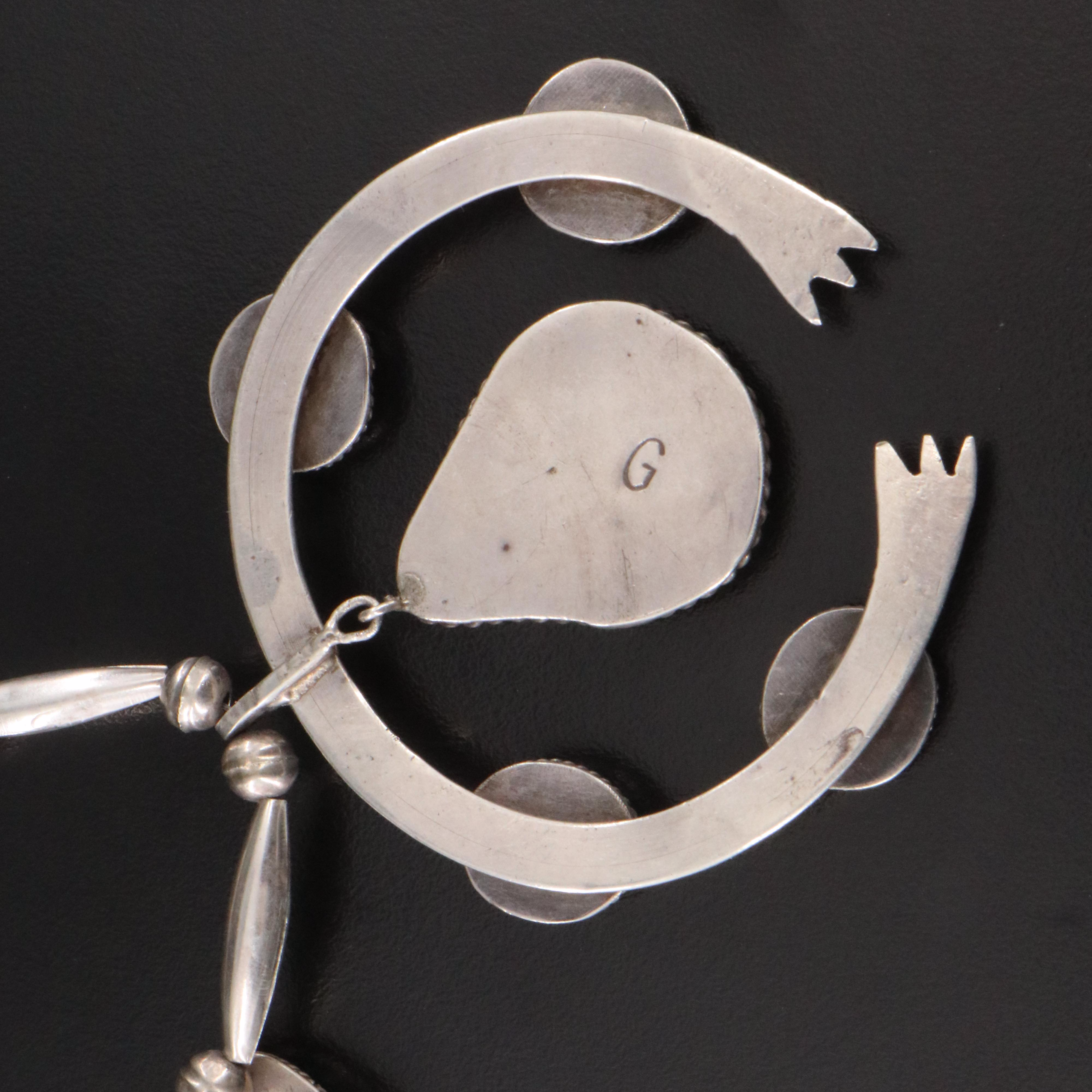 Southwestern Sterling Turquoise Squash Blossom Necklace