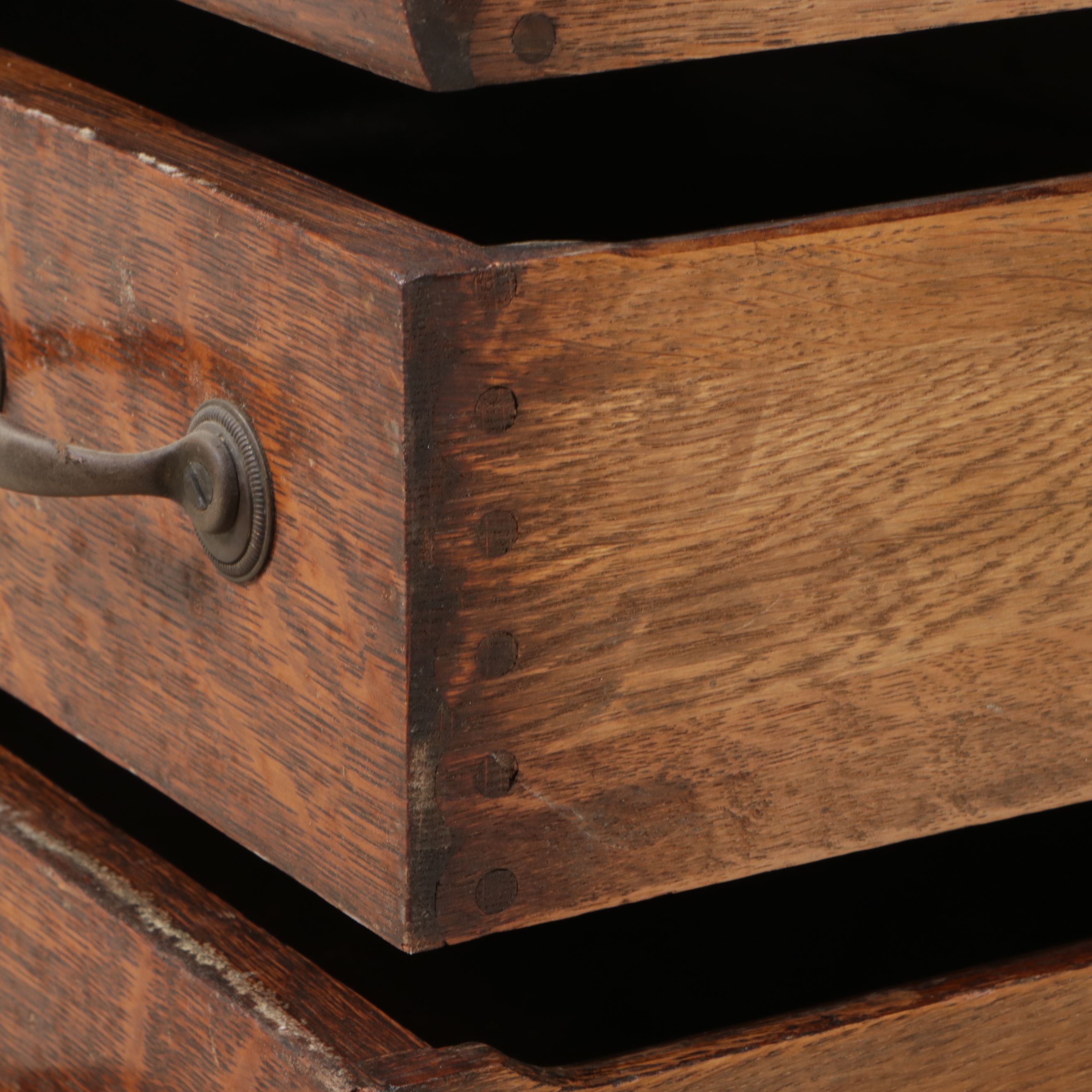 Victorian Quarter Sawn Oak Slant-Front Secretary Desk