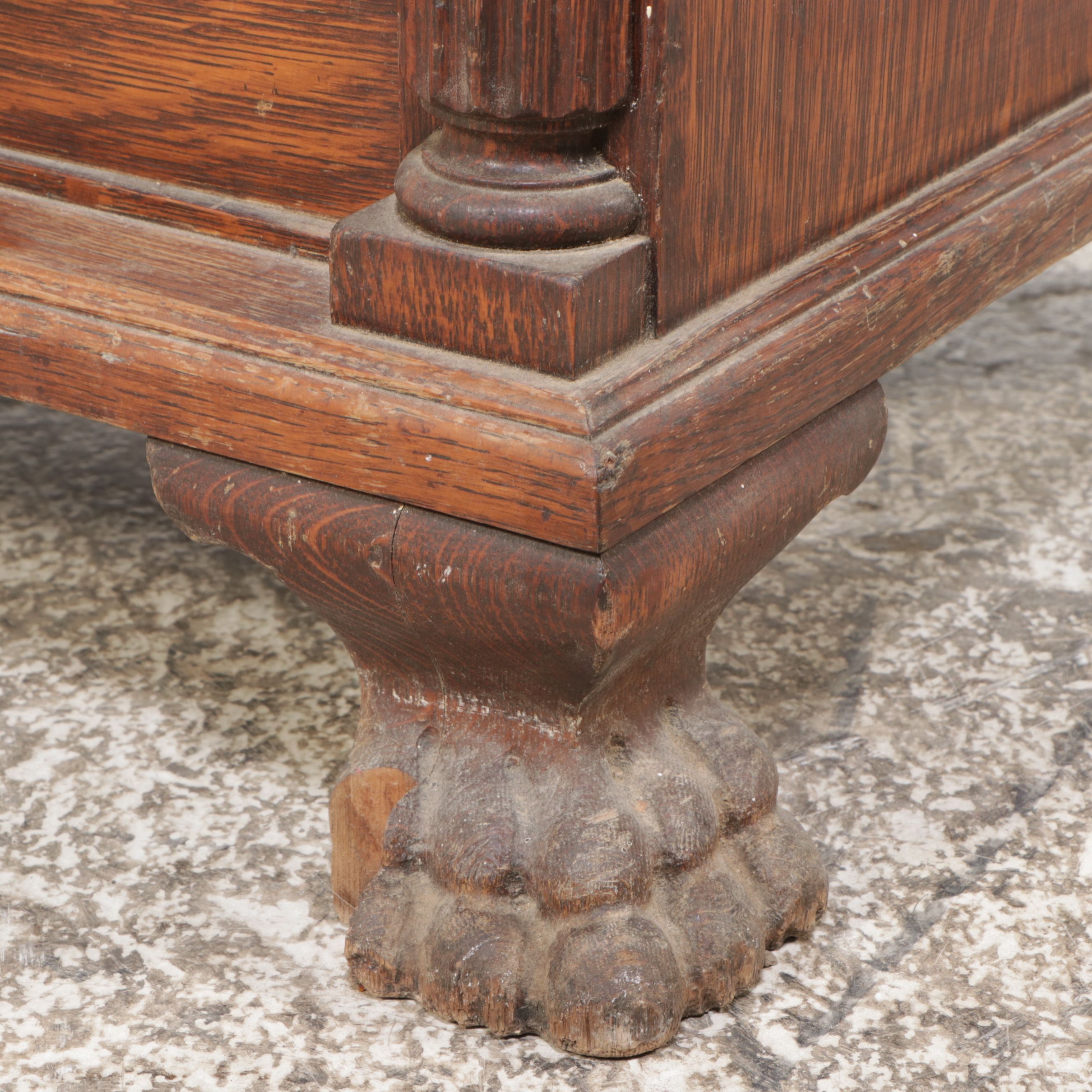 Victorian Quarter Sawn Oak Slant-Front Secretary Desk