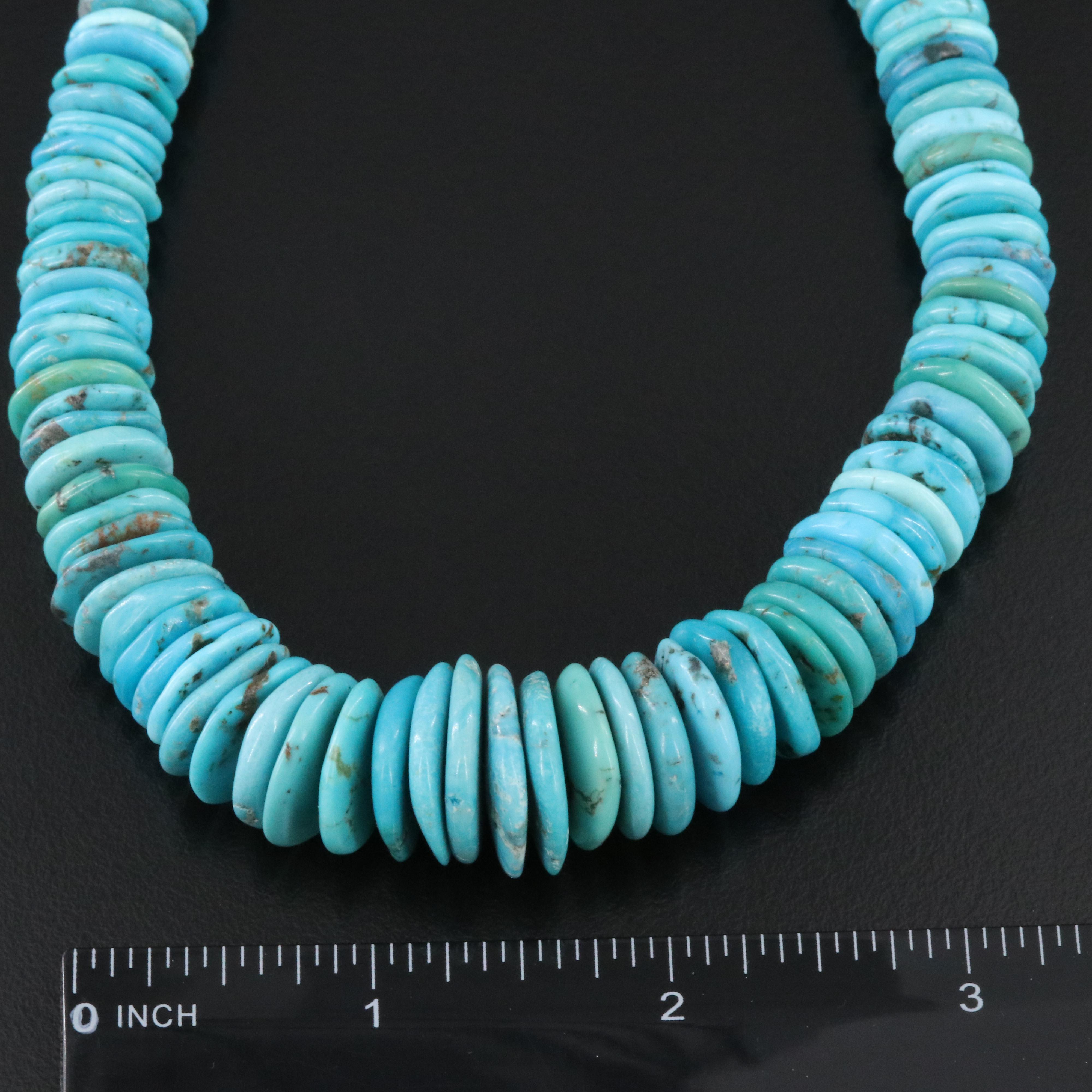 Graduated Turquoise Necklace with Sterling Clasp
