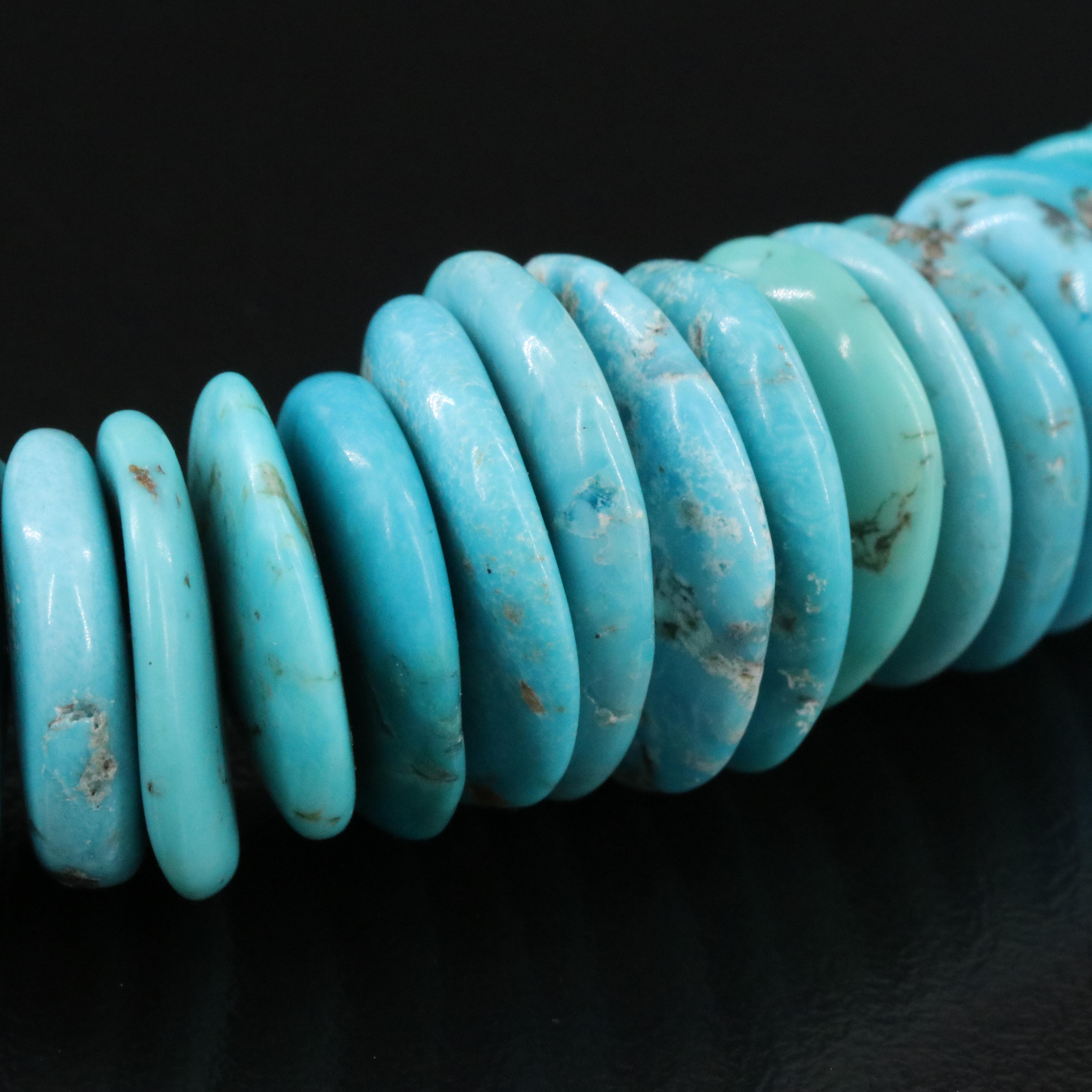 Graduated Turquoise Necklace with Sterling Clasp
