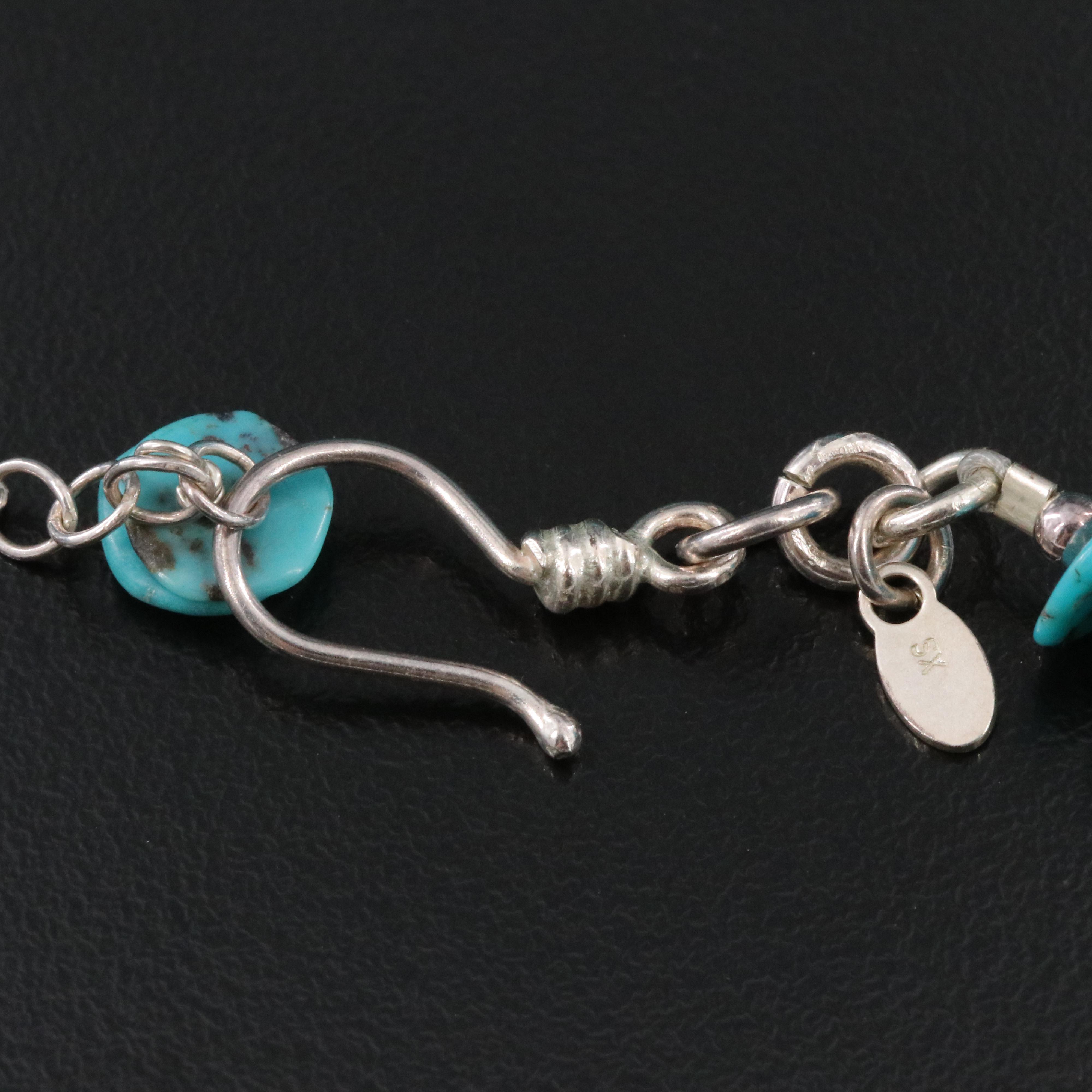 Graduated Turquoise Necklace with Sterling Clasp