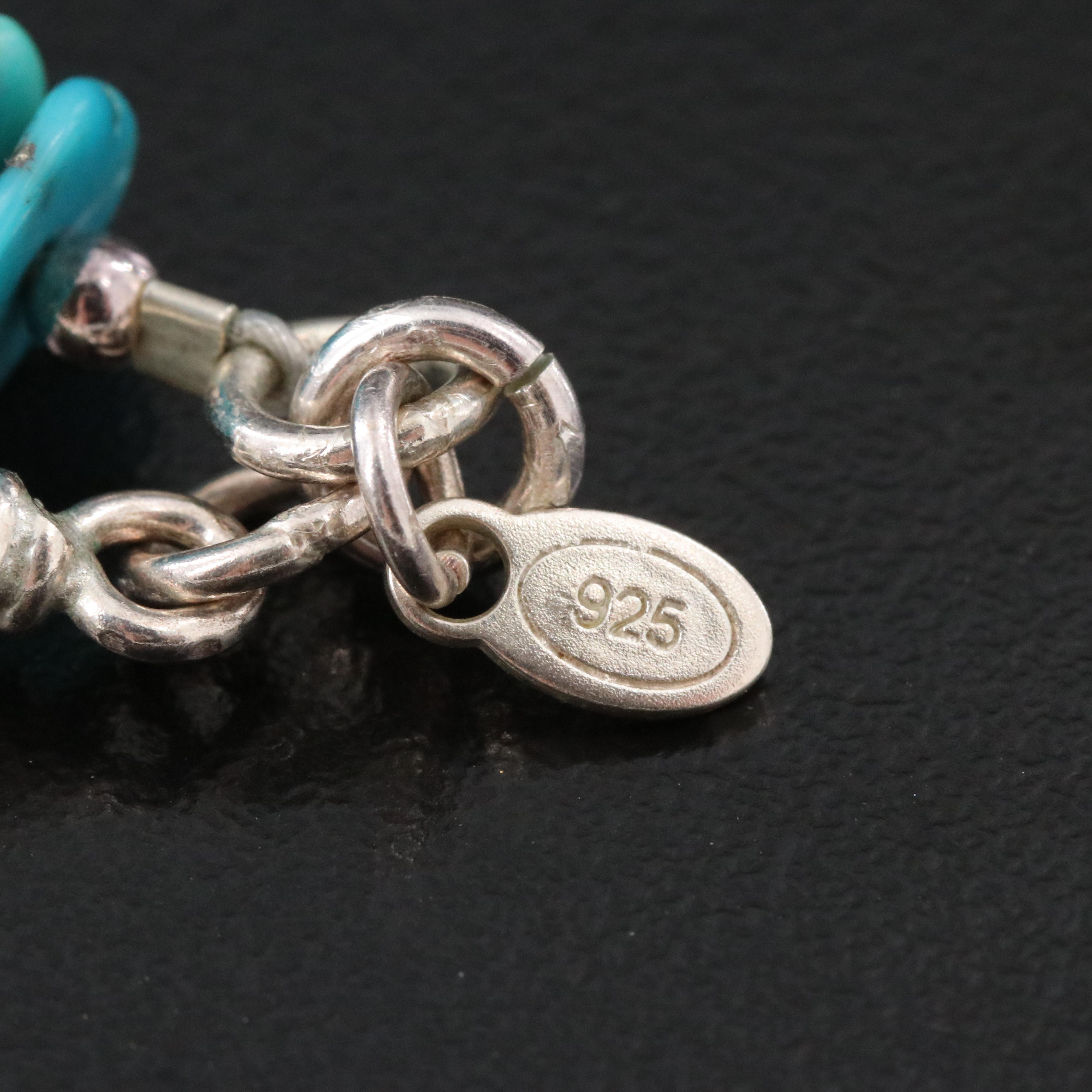 Graduated Turquoise Necklace with Sterling Clasp