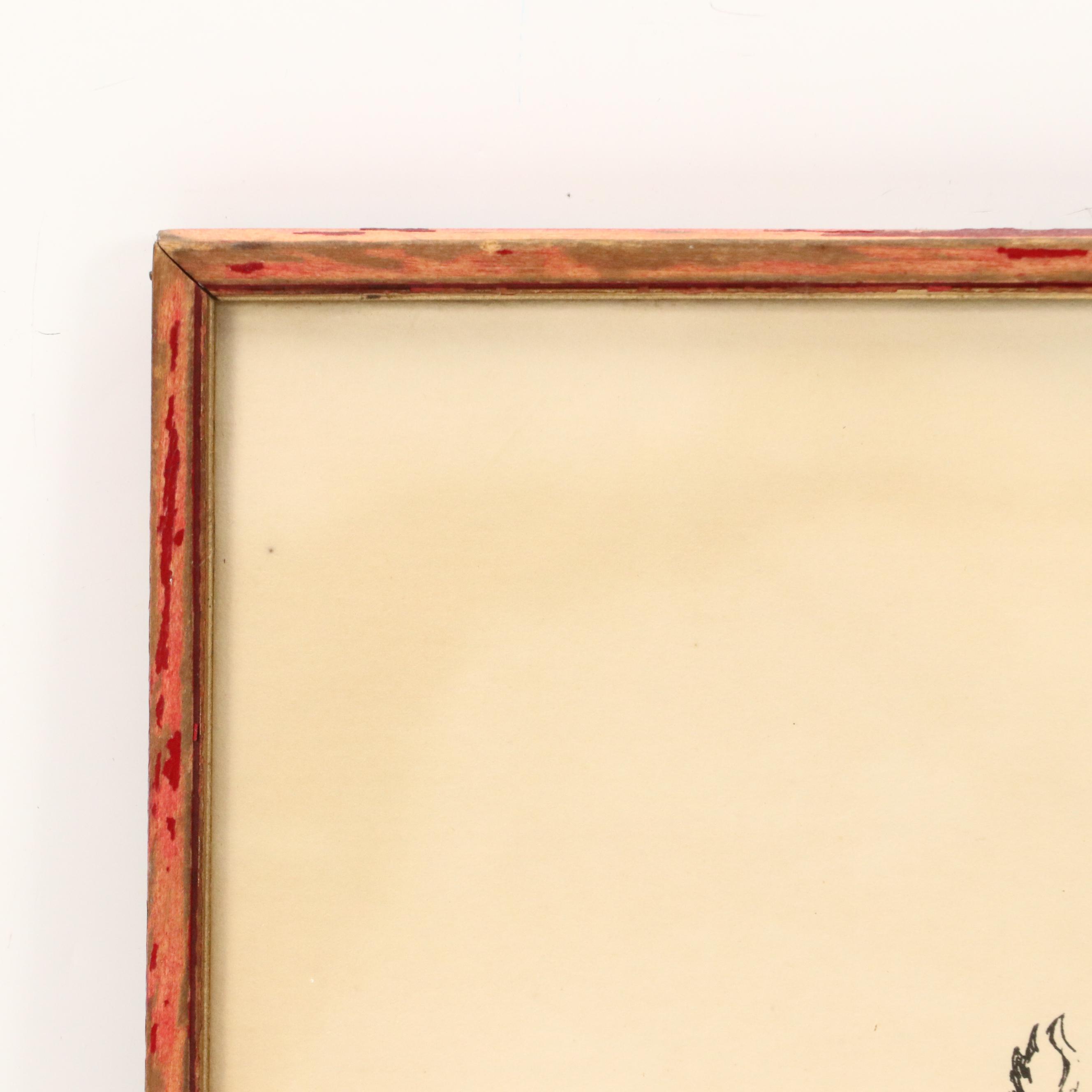 Stylized Engraving of Two Fox Terriers, Early 20th Century