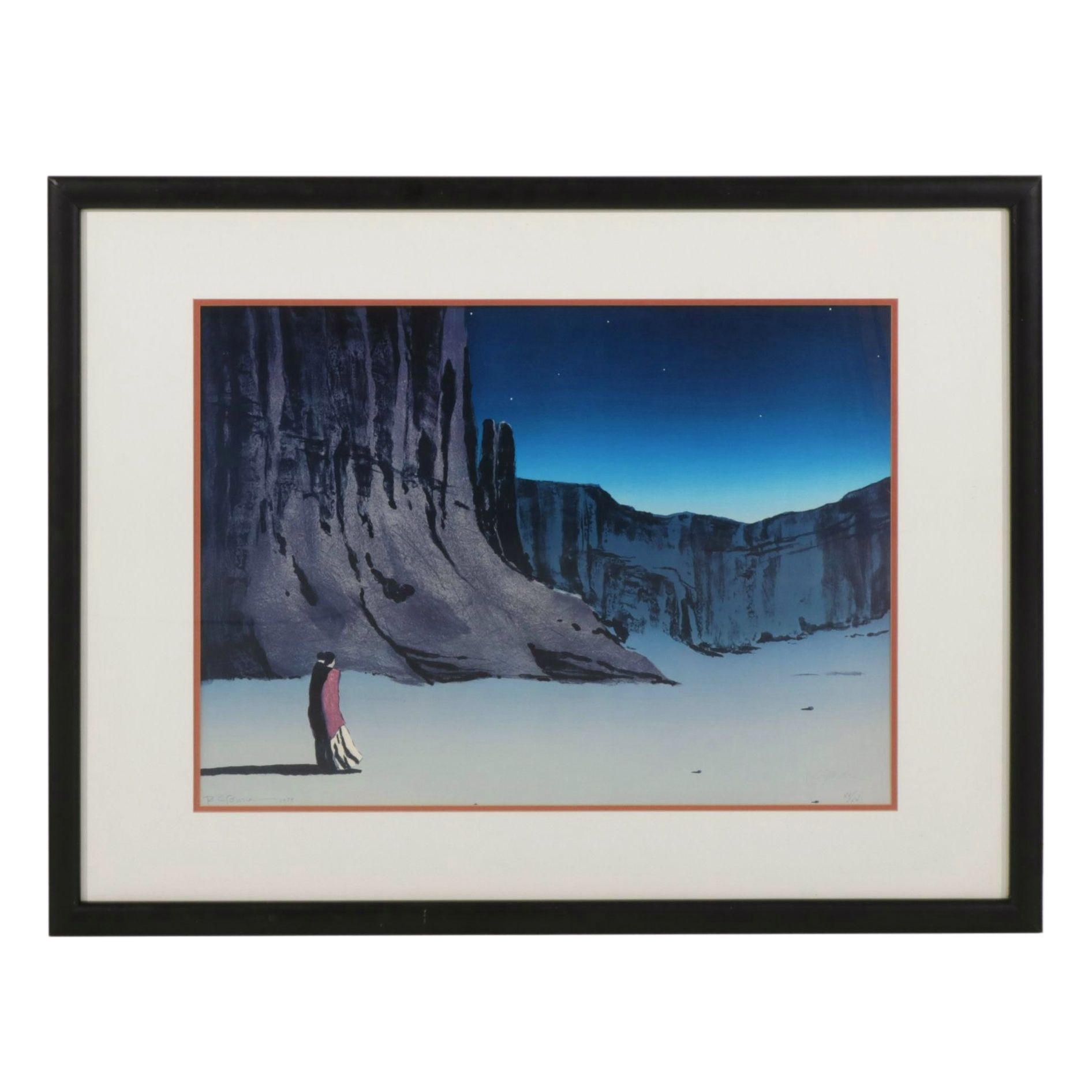 R.C. Gorman "Canyon de Chelly Night" Signed Offset Lithograph, 1979
