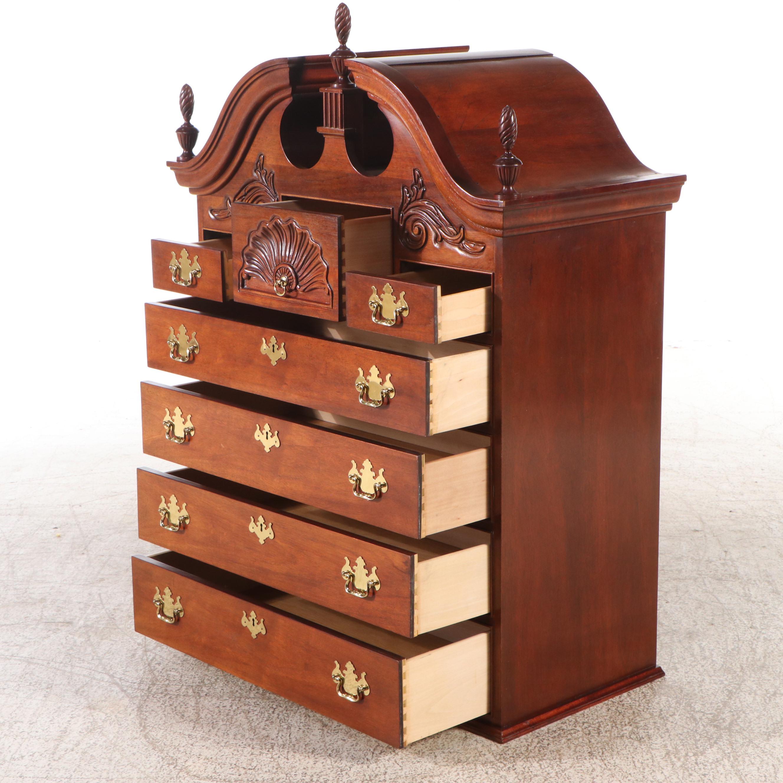 Thomasville Queen Anne Style Mahogany Highboy Dresser