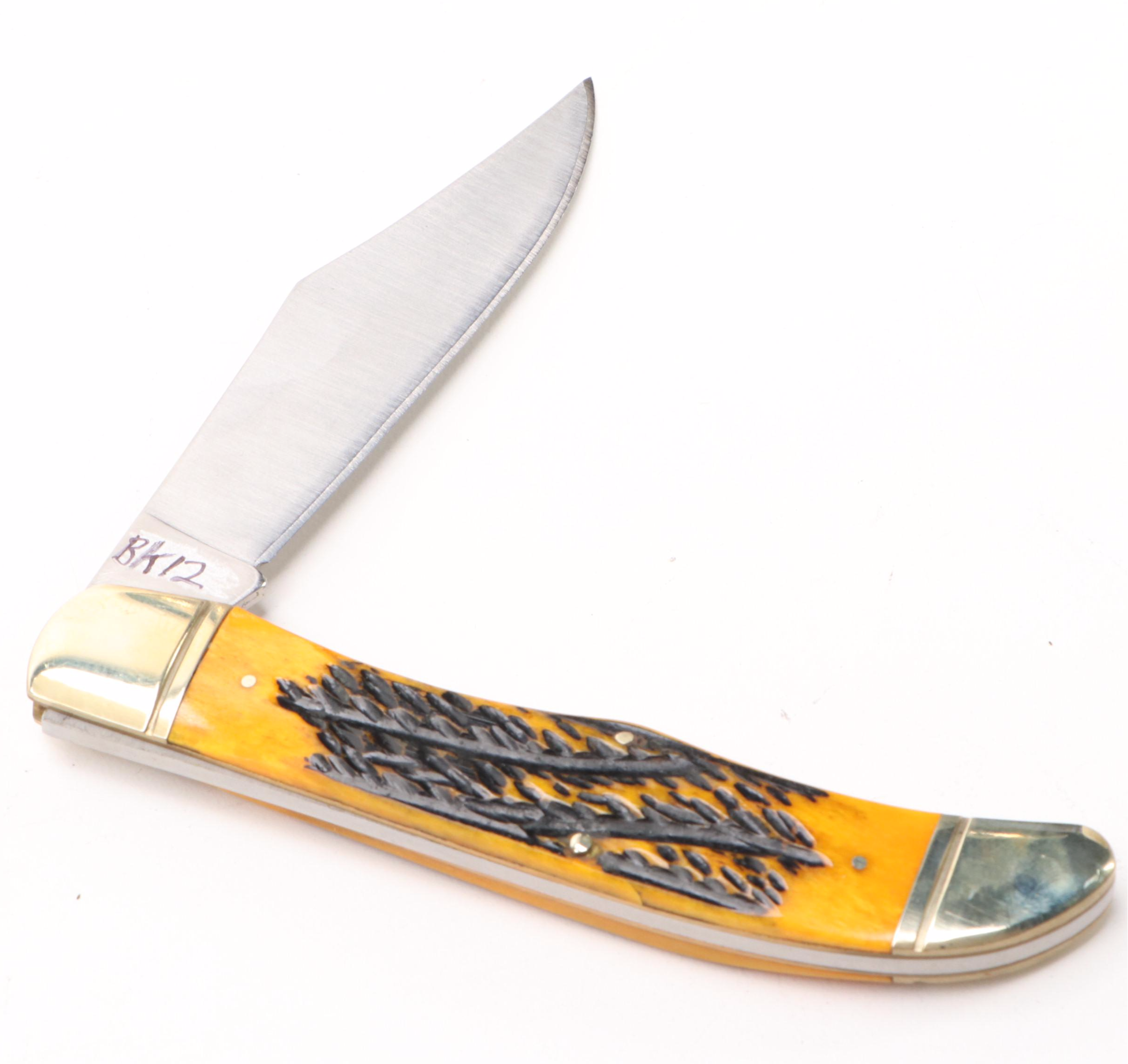 Damascus Steel and Wooden Handled Hunting Knives with Cleaver and Folding Knives