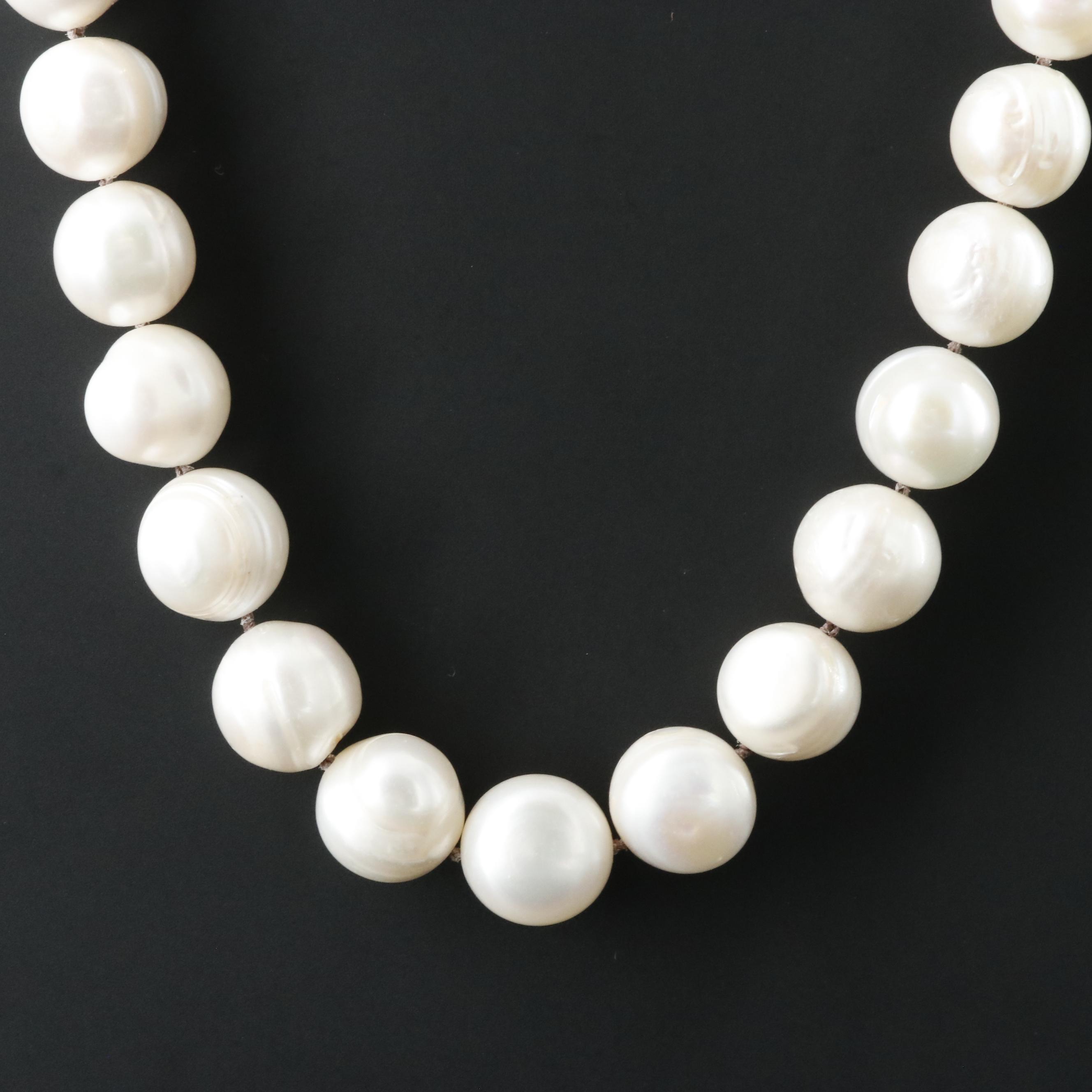 10.00 - 11.00mm Pearl Necklace with 14K Clasp