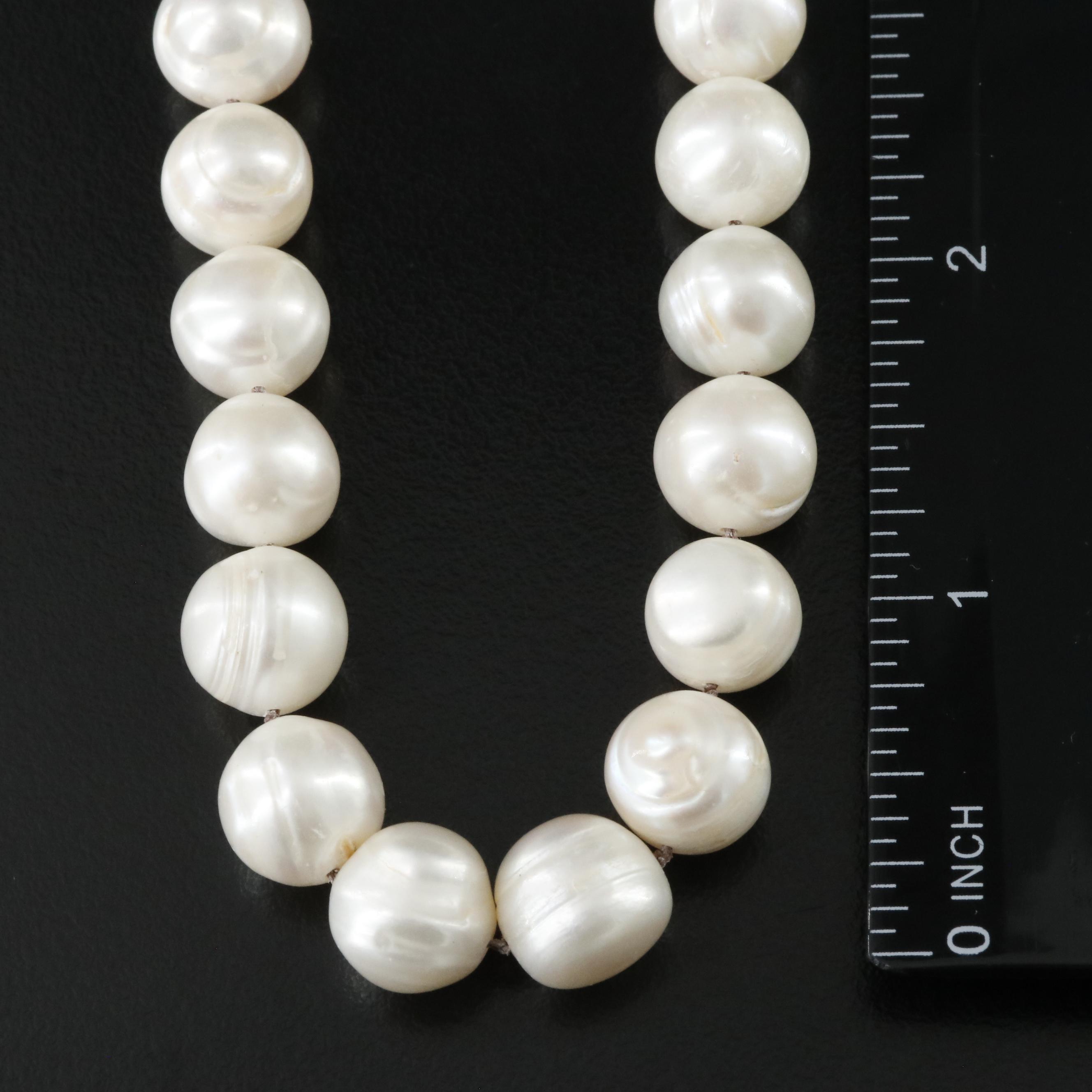 10.00 - 11.00mm Pearl Necklace with 14K Clasp