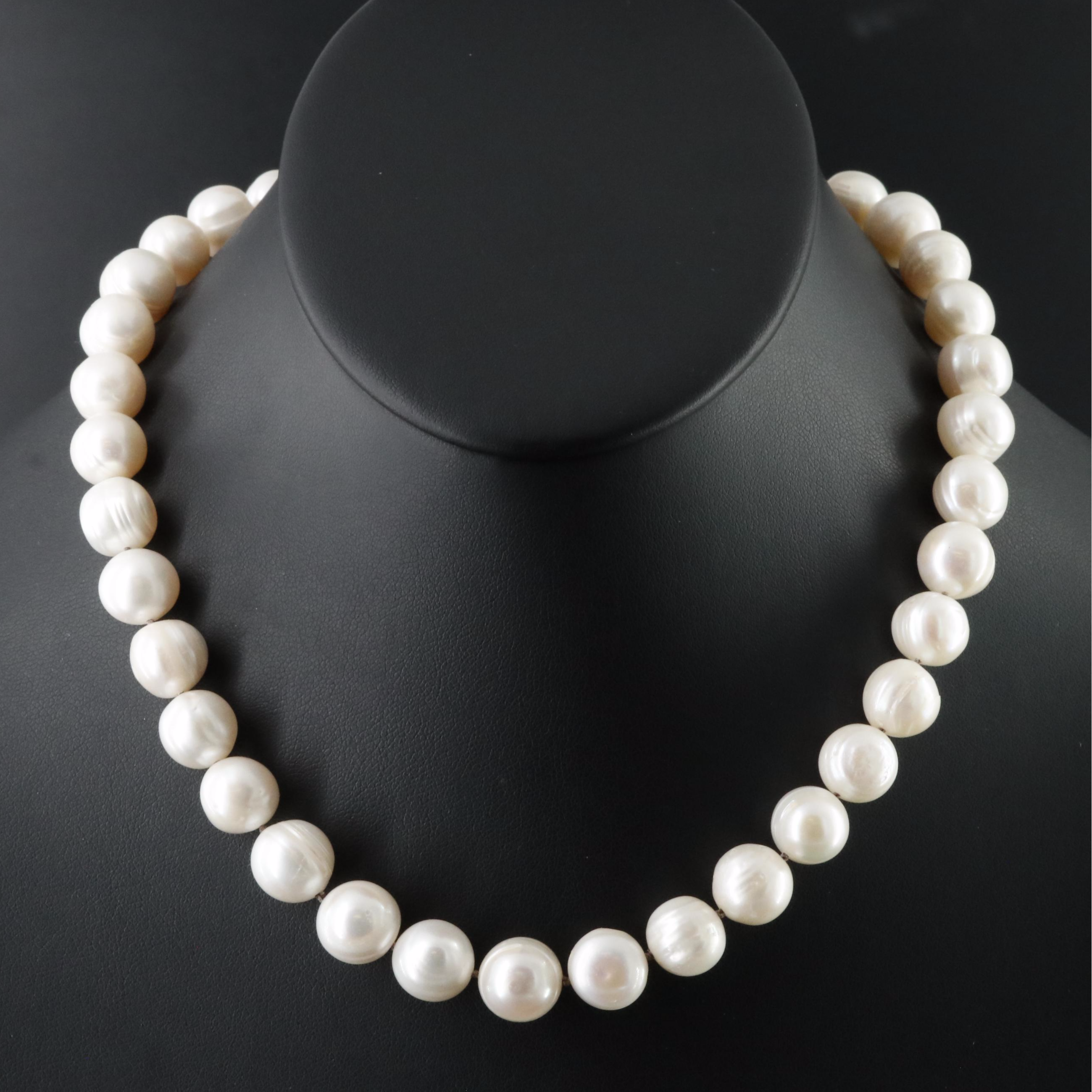 10.00 - 11.00mm Pearl Necklace with 14K Clasp