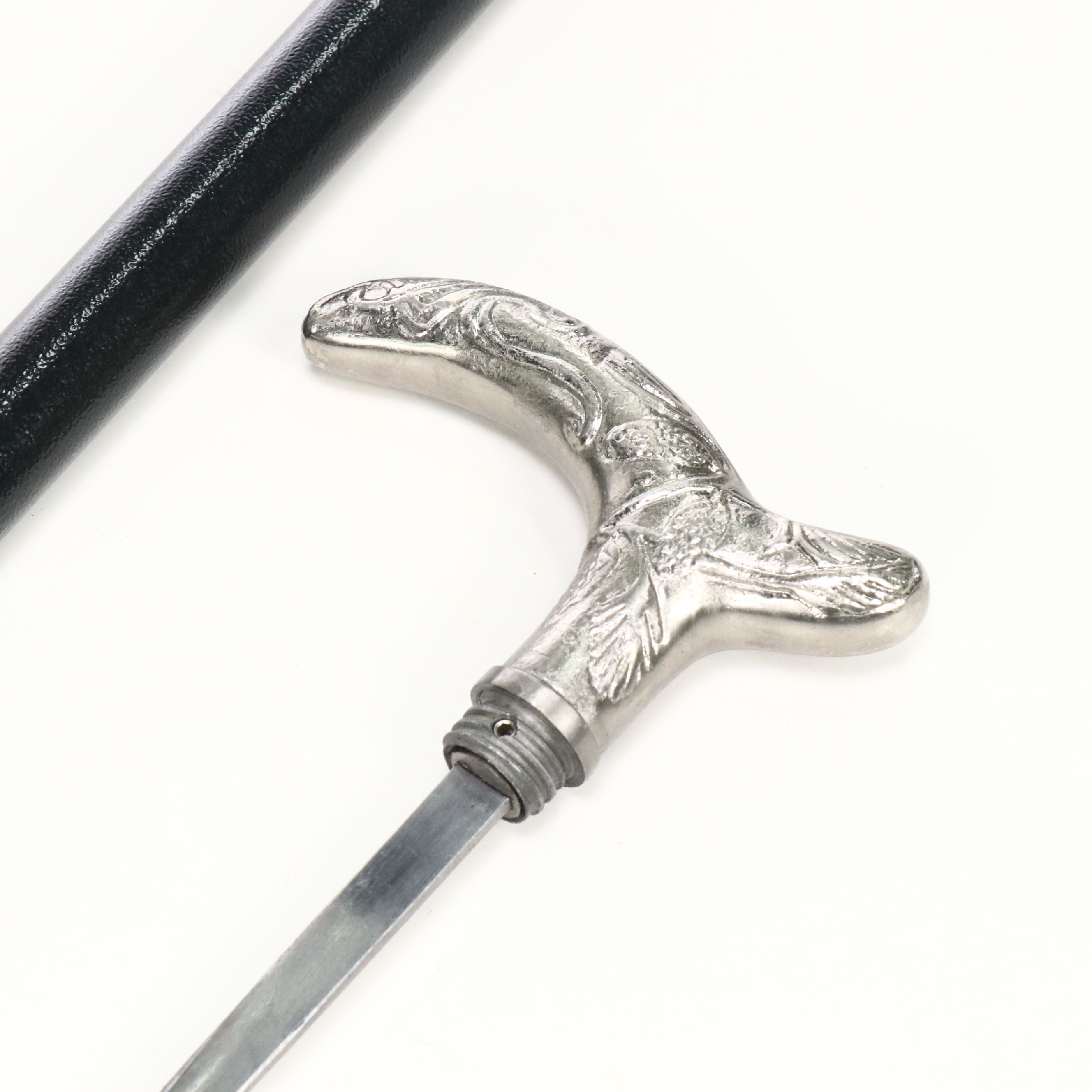 Metal Derby-Handled Sword Cane
