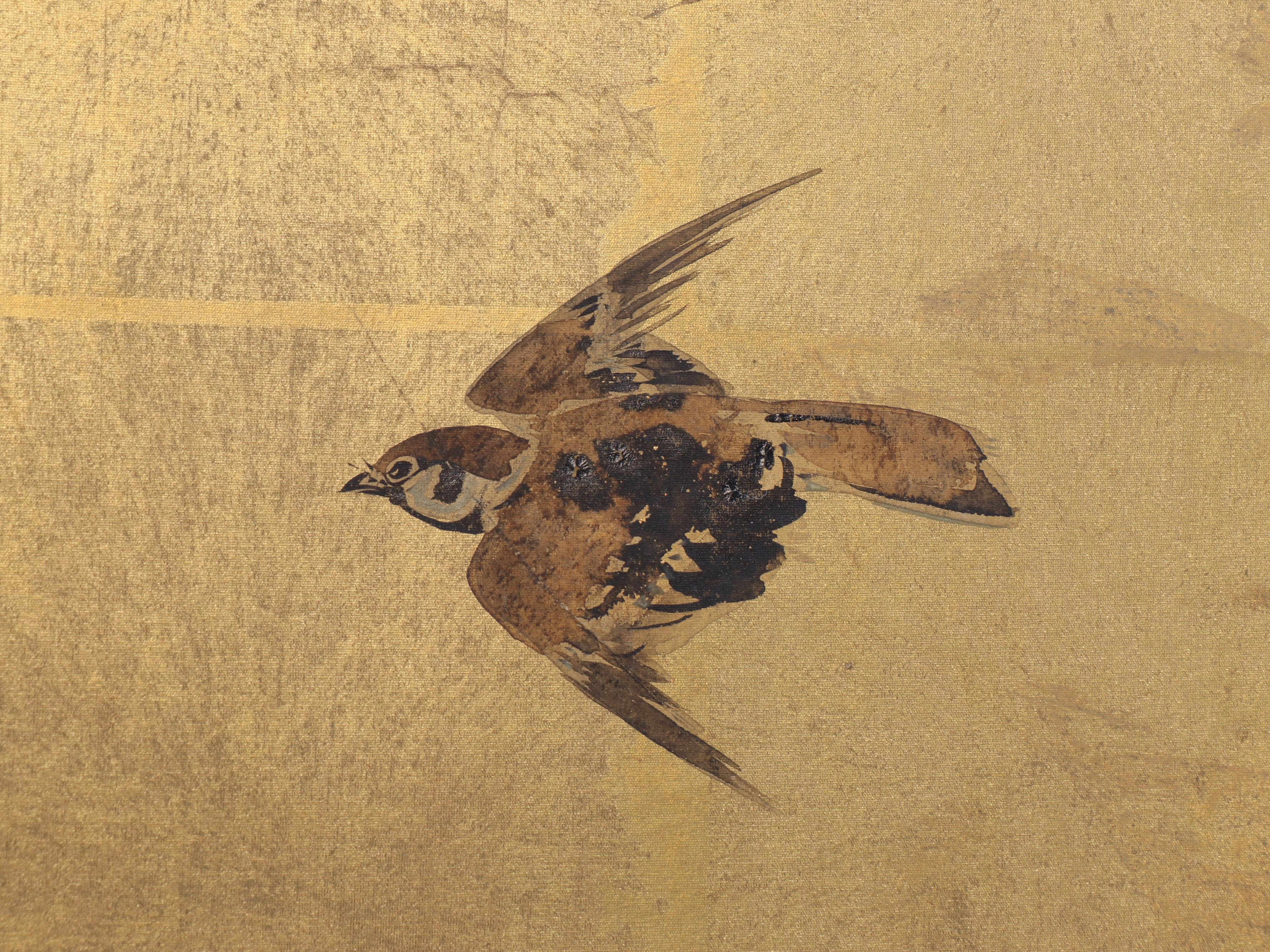 Antique Japanese Kachō-ga Kakejiku Scroll Paintings