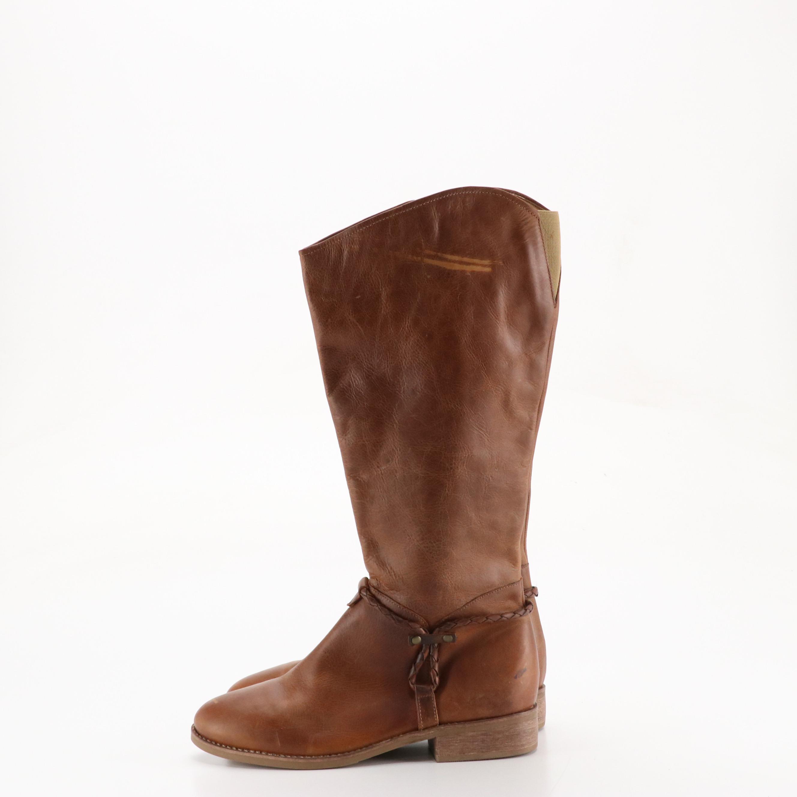 Matisse 'Lariat' Brown Leather and Baretraps 'Clary 2' Faux Leather Riding Boots
