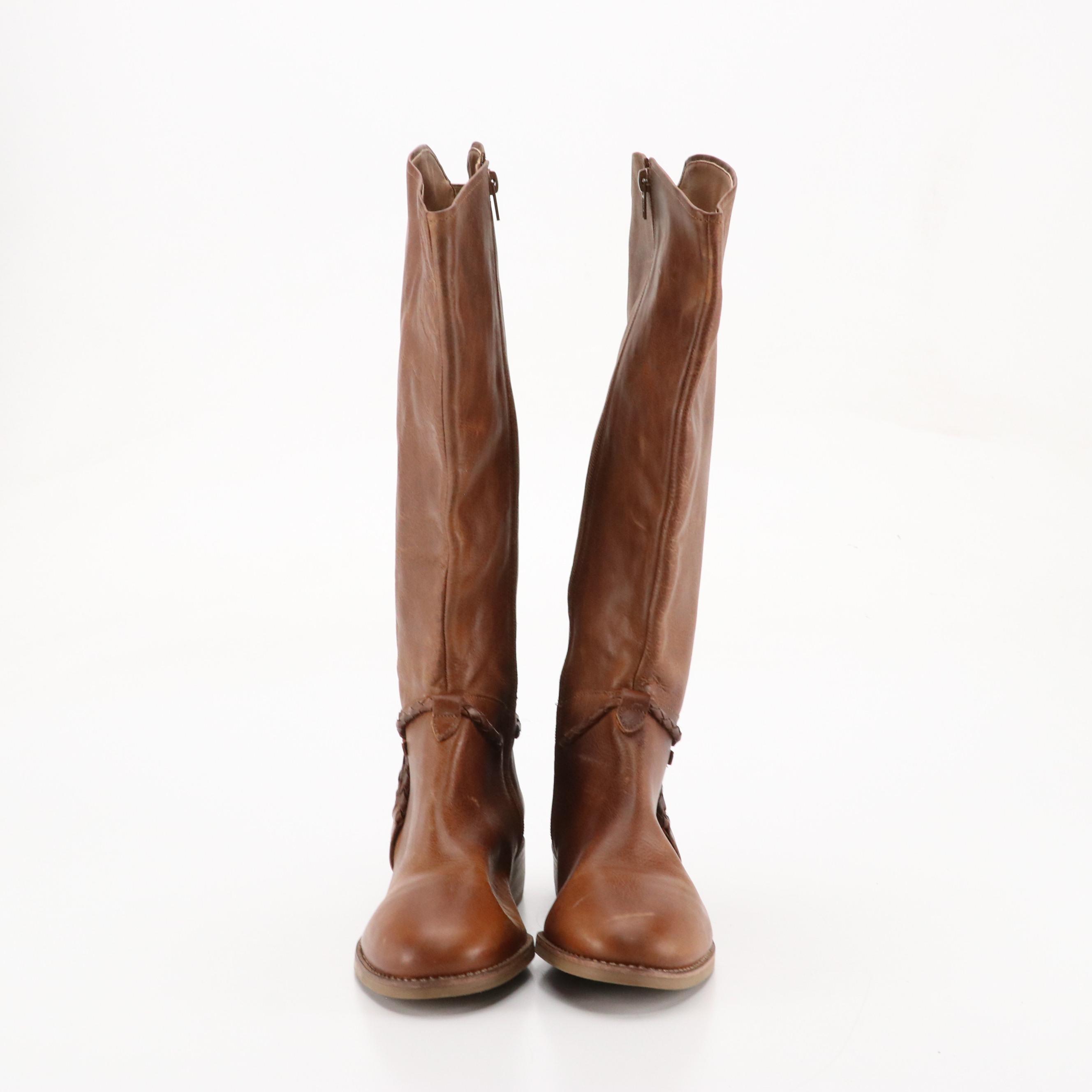 Matisse 'Lariat' Brown Leather and Baretraps 'Clary 2' Faux Leather Riding Boots