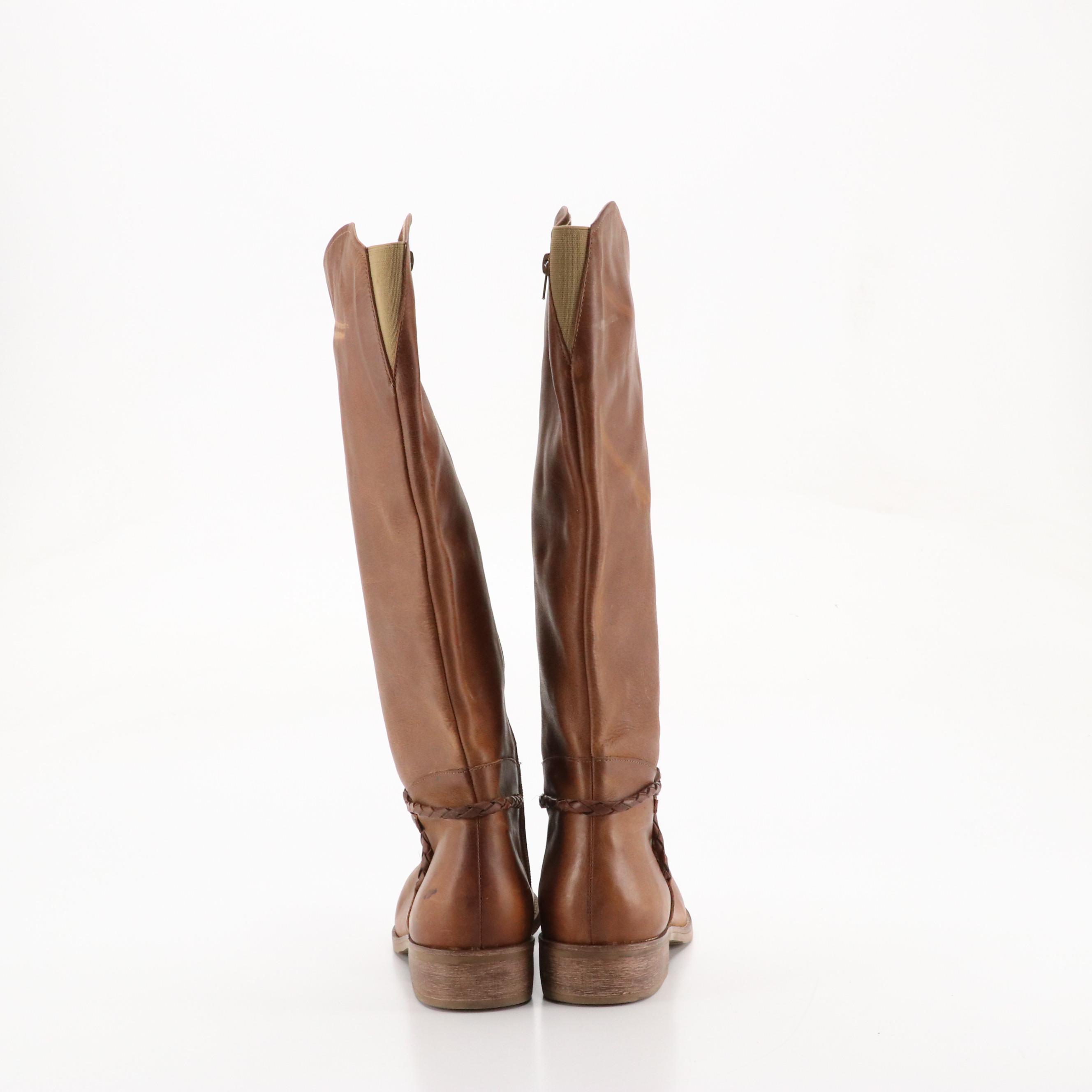 Matisse 'Lariat' Brown Leather and Baretraps 'Clary 2' Faux Leather Riding Boots