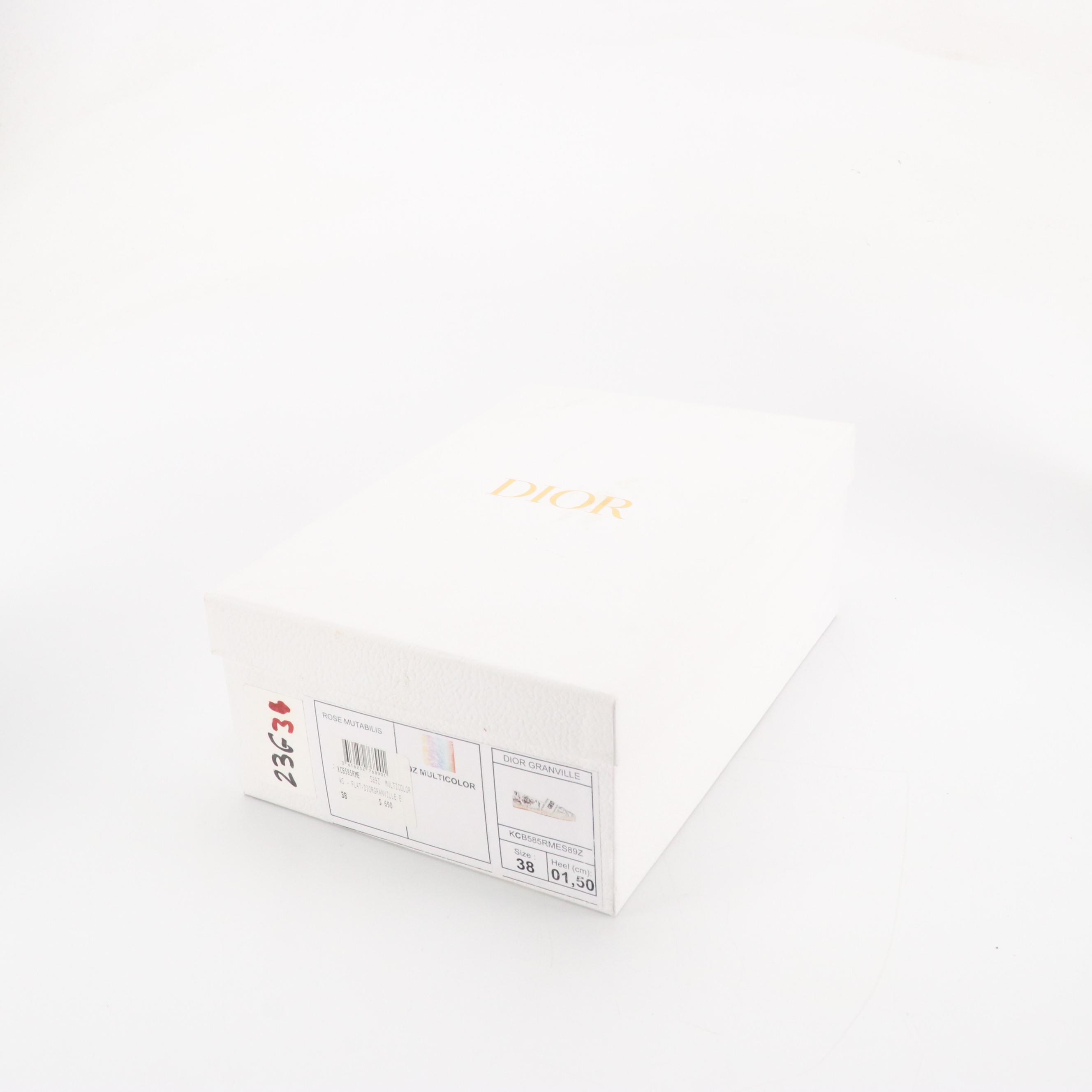 Christian Dior Granville Espadrilles in Floral Embroidered Canvas, With Box