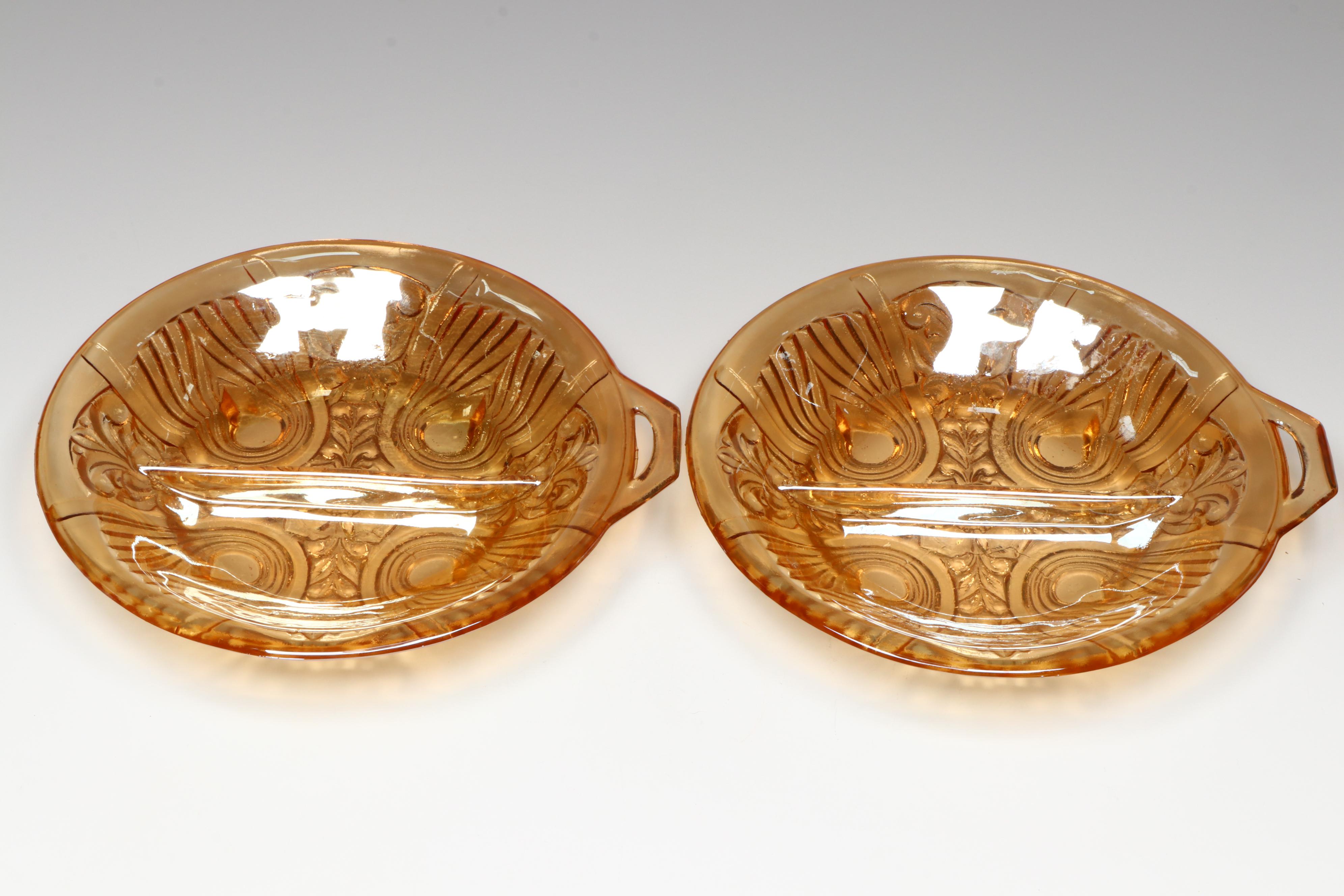 Imperial Glass Devil Vase with More Orange Carnival Glass Table Accessories