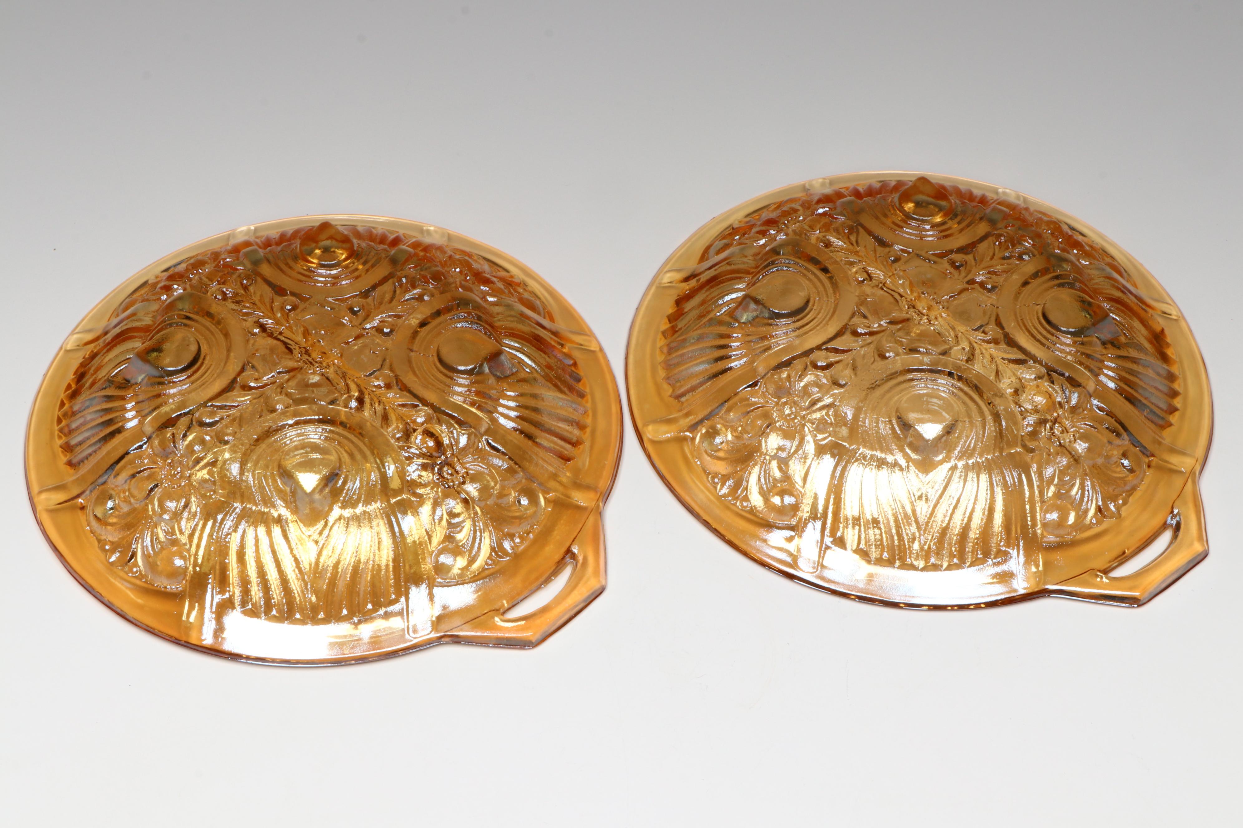 Imperial Glass Devil Vase with More Orange Carnival Glass Table Accessories