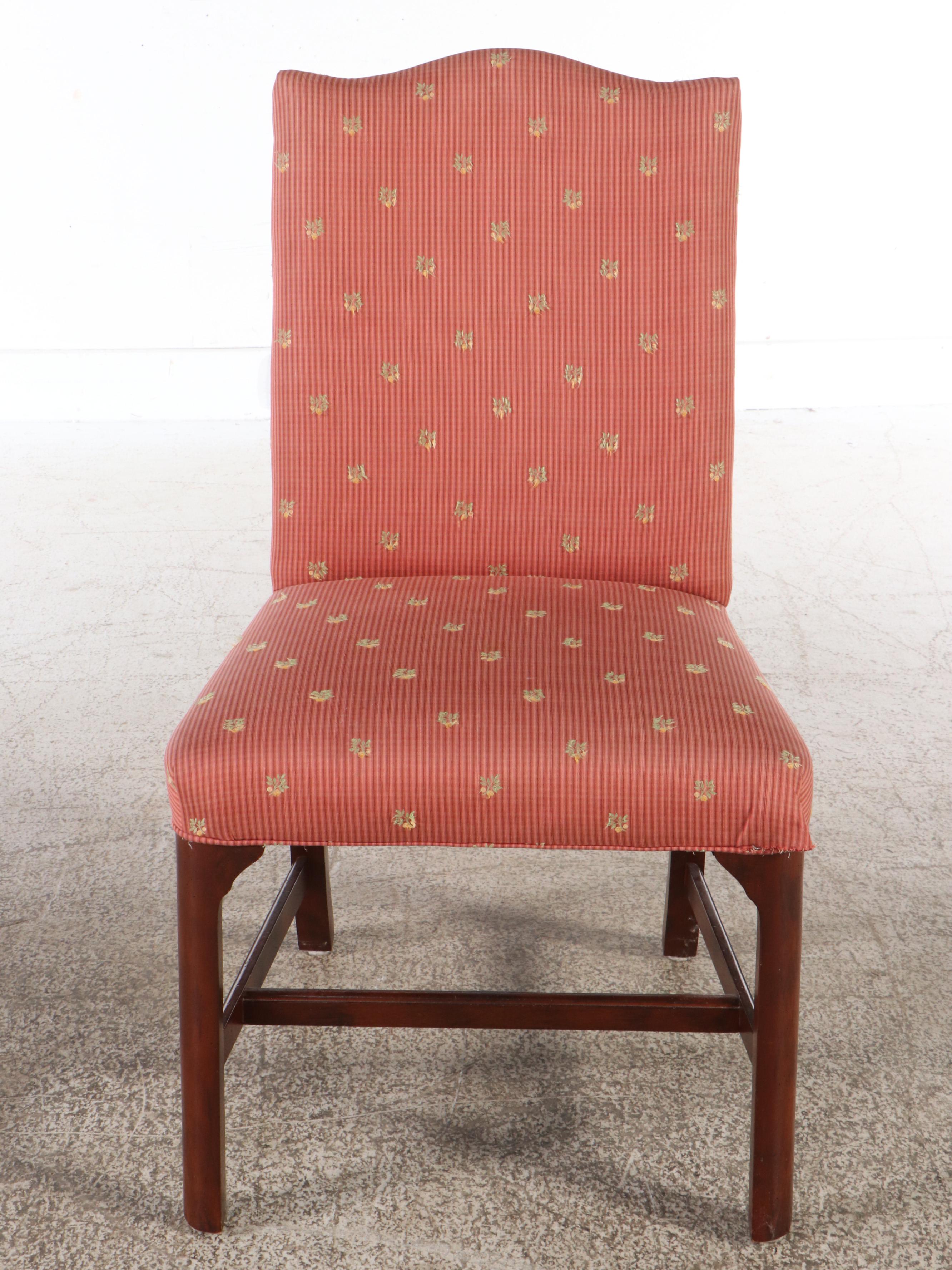 Set of Four Southwood Upholstered Dining Chairs with Glass Top Table